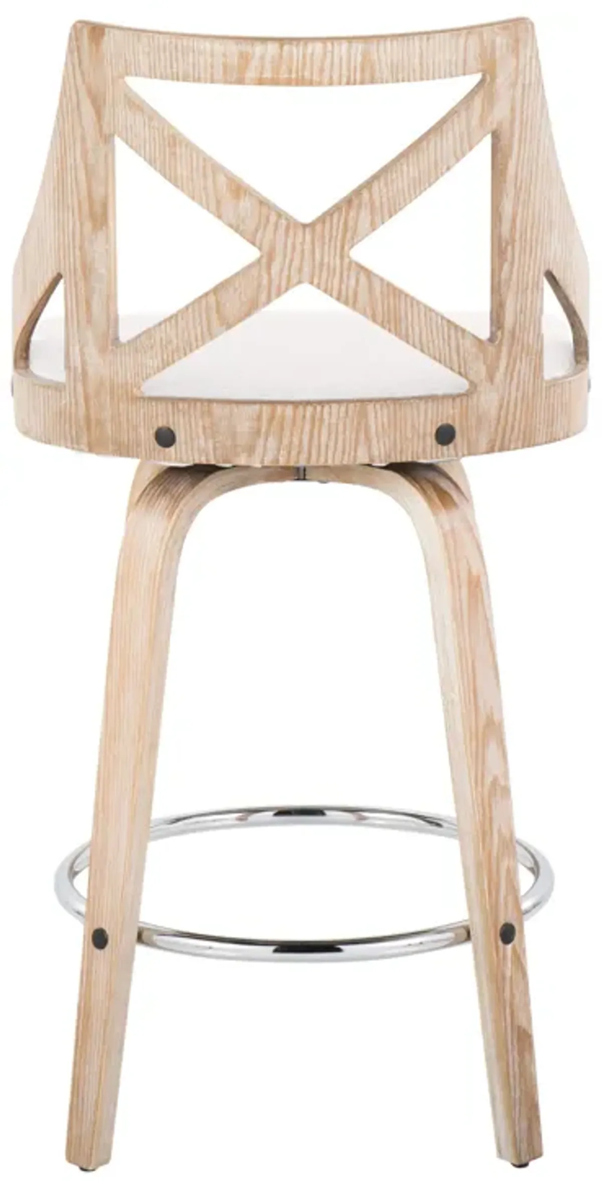 Charlotte - Farmhouse Fixed Height Counter Stool With Swivel Round Footrest (Set of 2)