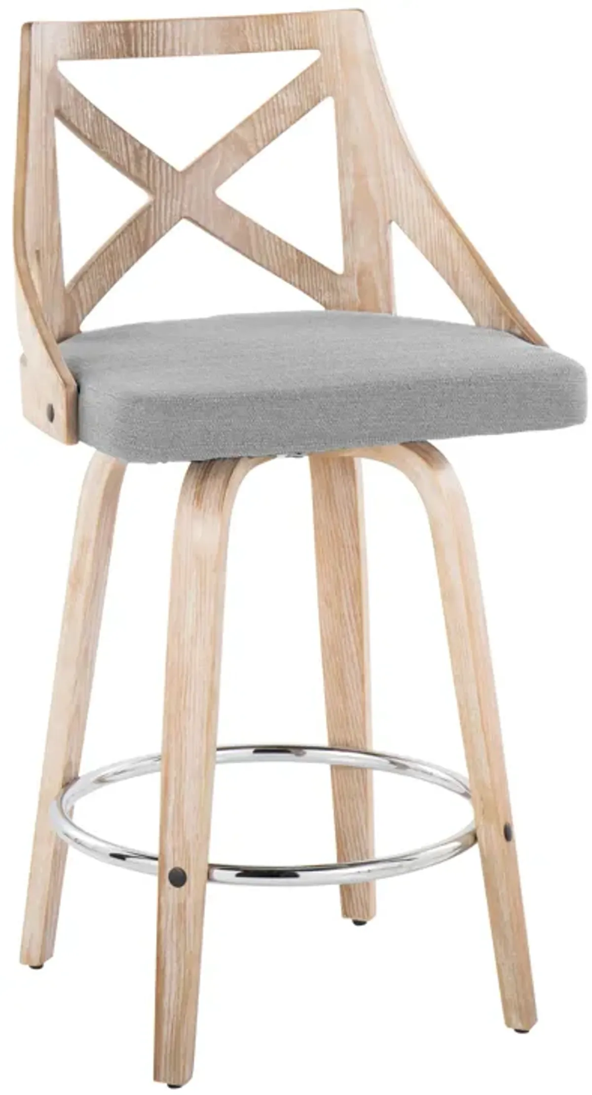 Charlotte - Farmhouse Fixed Height Counter Stool With Swivel Round Footrest (Set of 2)