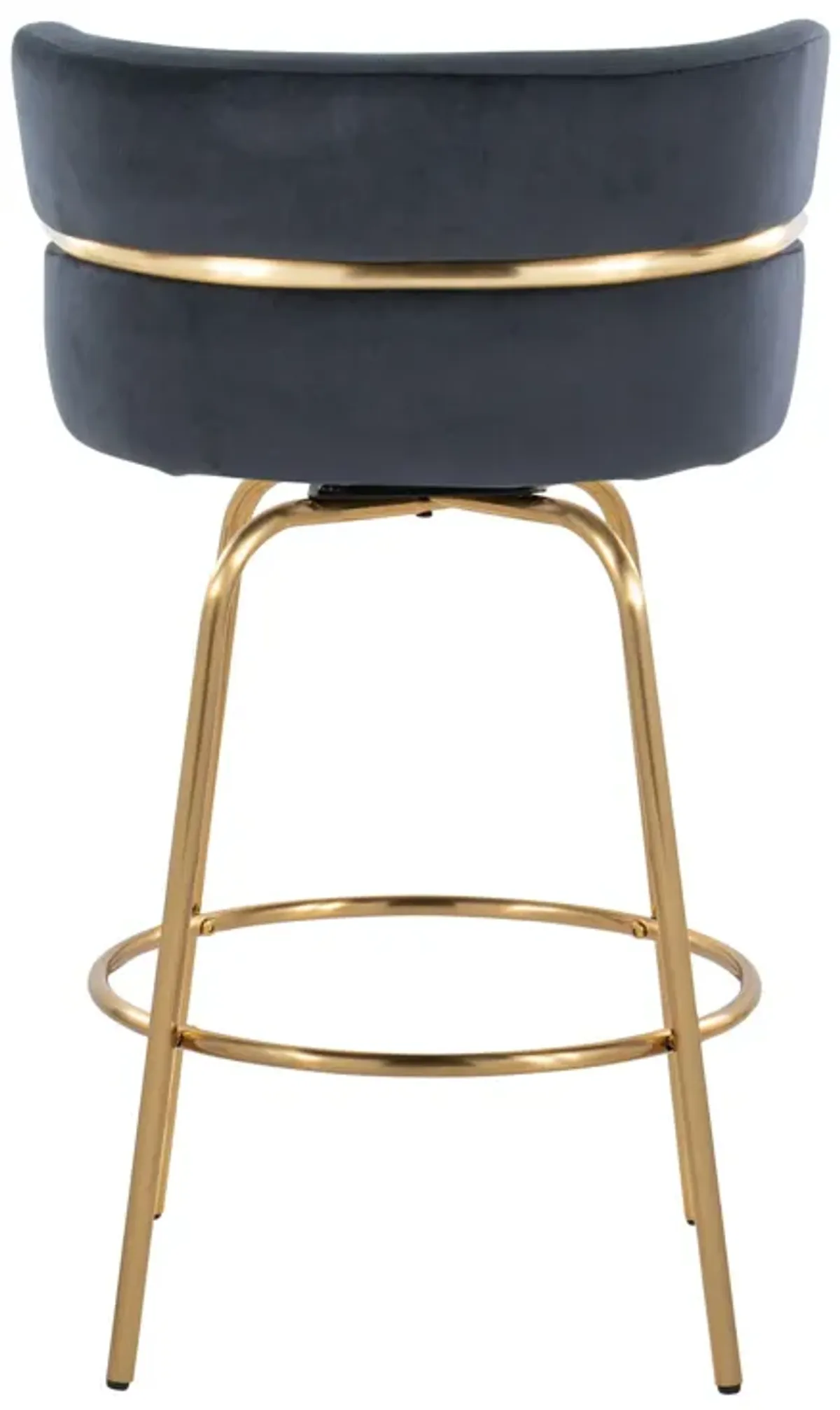 Cinch - Glam / Art Deco Fixed Height Counter Stool With Swivel With Round Footrest (Set of 2)