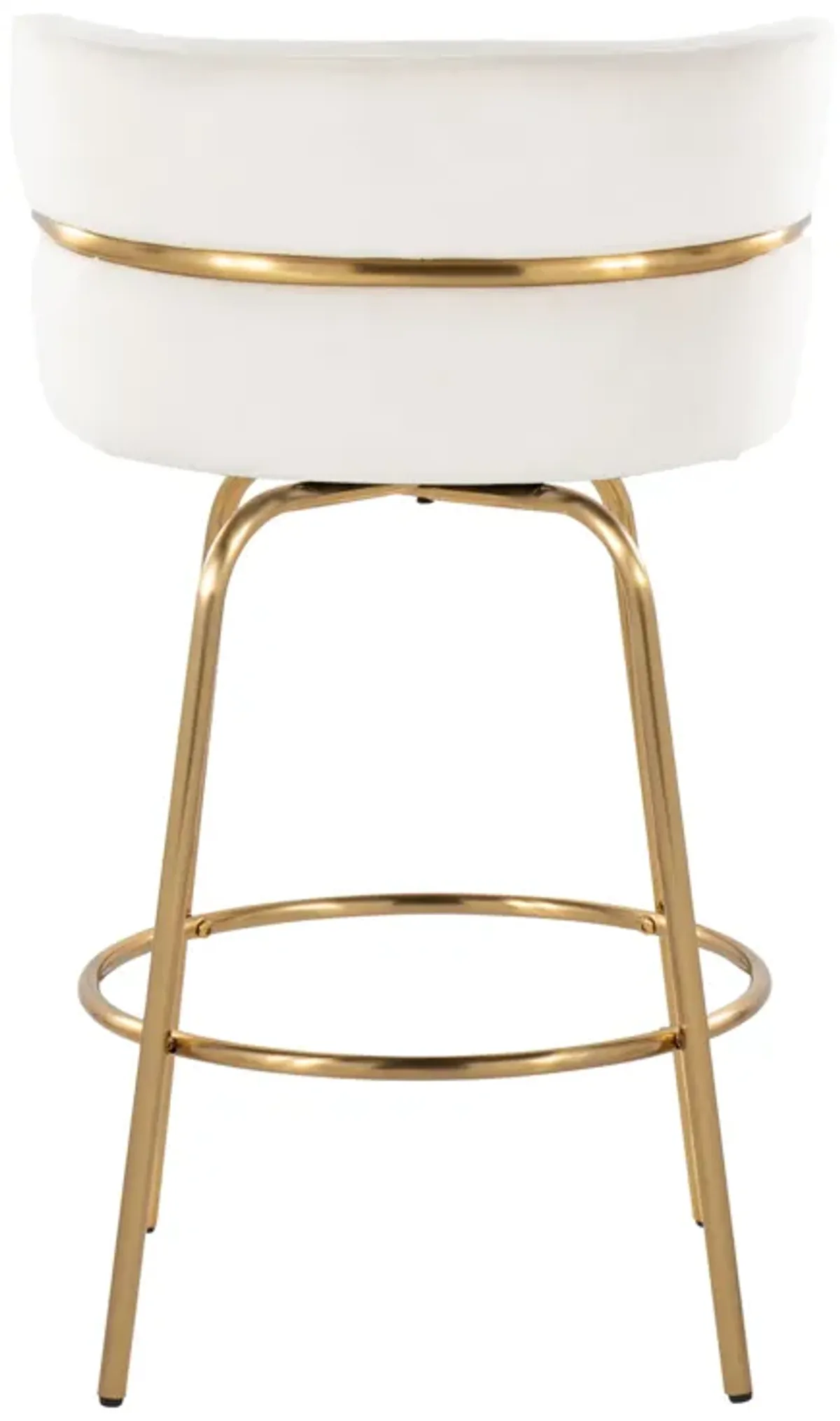 Cinch - Glam / Art Deco Fixed Height Counter Stool With Swivel With Round Footrest (Set of 2)