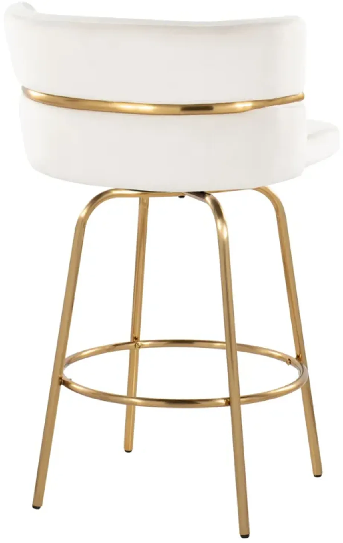 Cinch - Glam / Art Deco Fixed Height Counter Stool With Swivel With Round Footrest (Set of 2)