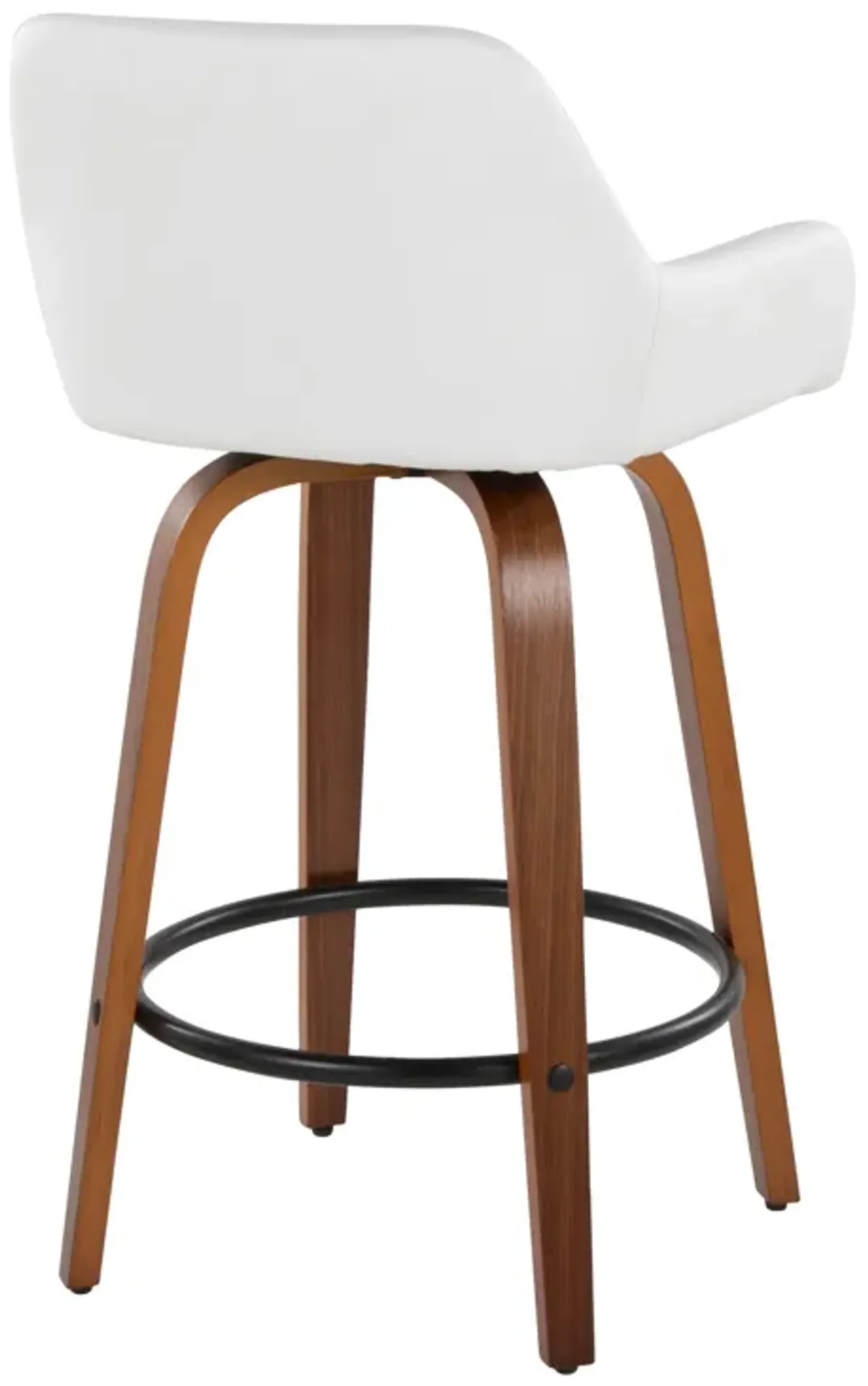 Daniella - Contemporary Fixed Height Counter Stool With Swivel With Round Footrest (Set of 2)