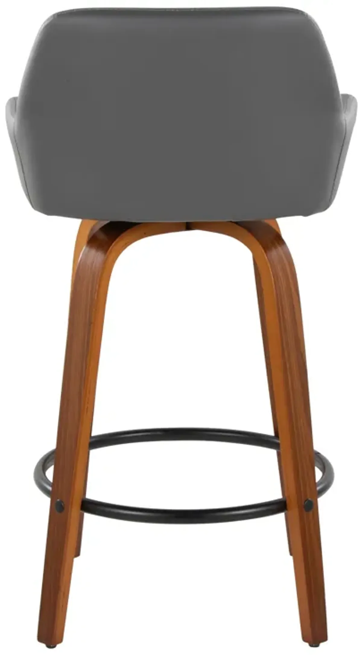 Daniella - Contemporary Fixed Height Counter Stool With Swivel With Round Footrest (Set of 2)