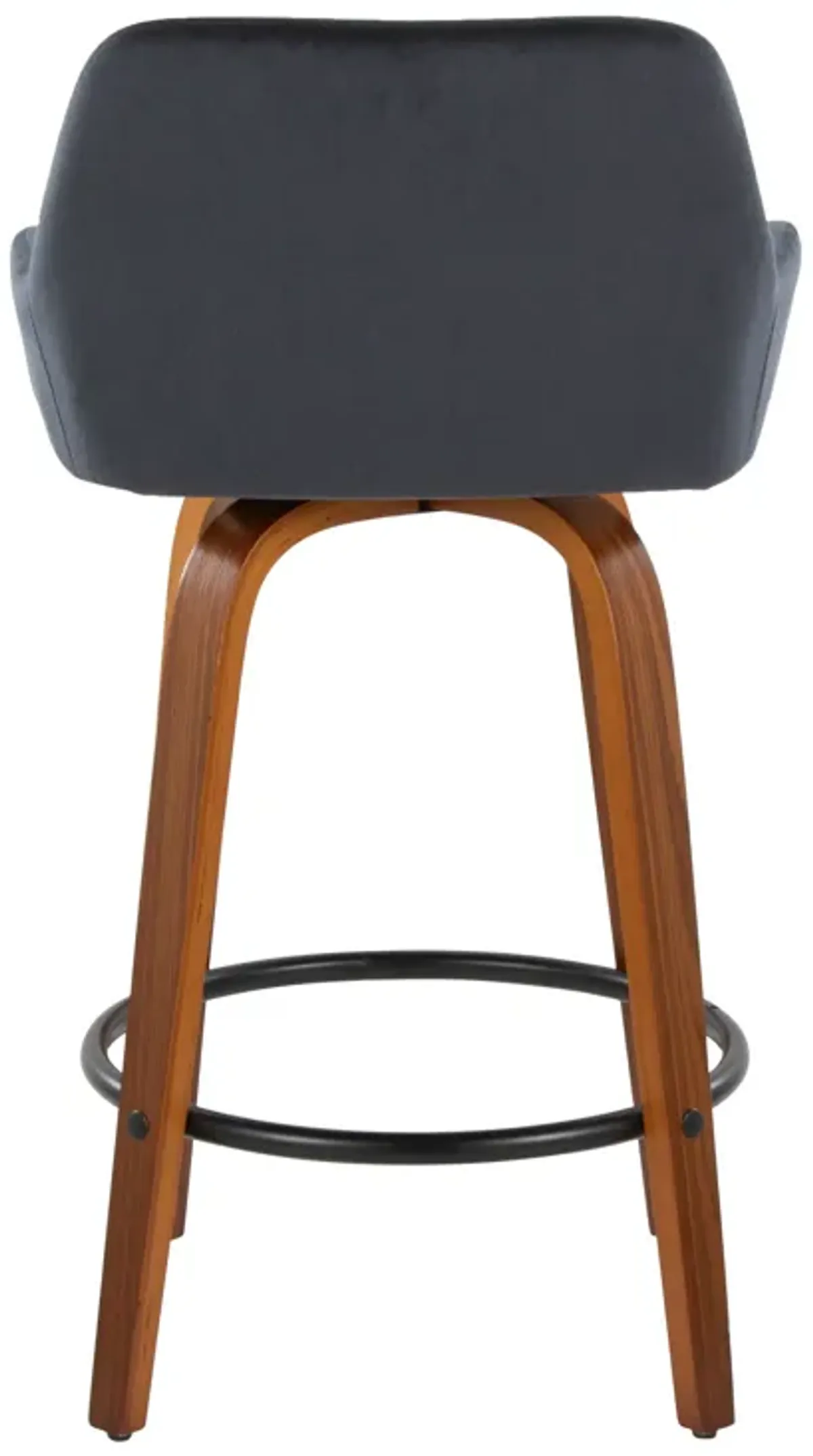 Daniella - Contemporary Fixed Height Counter Stool With Swivel With Round Footrest (Set of 2)