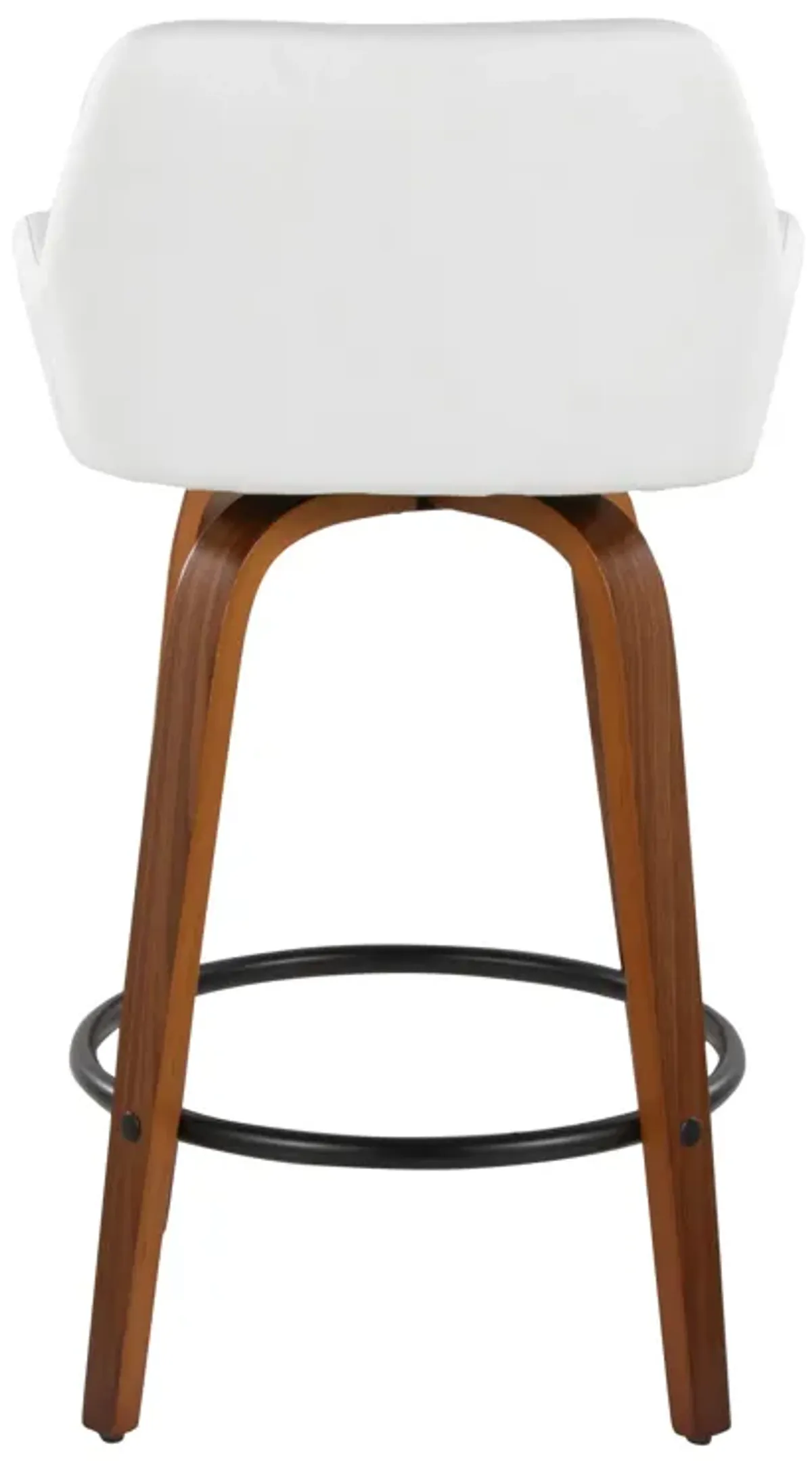 Daniella - Contemporary Fixed Height Counter Stool With Swivel With Round Footrest (Set of 2)