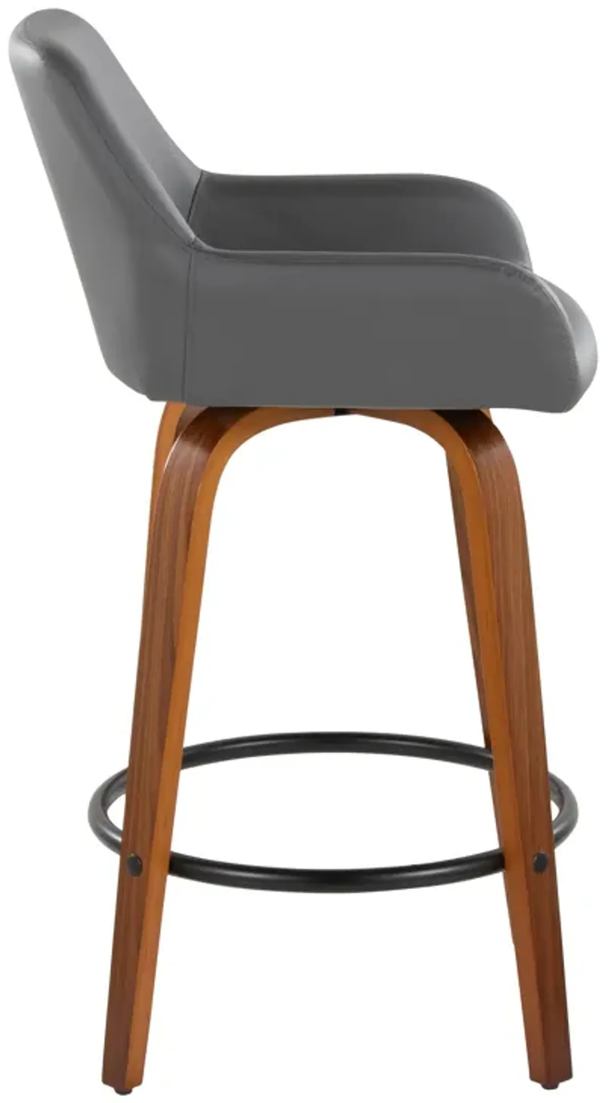 Daniella - Contemporary Fixed Height Counter Stool With Swivel With Round Footrest (Set of 2)