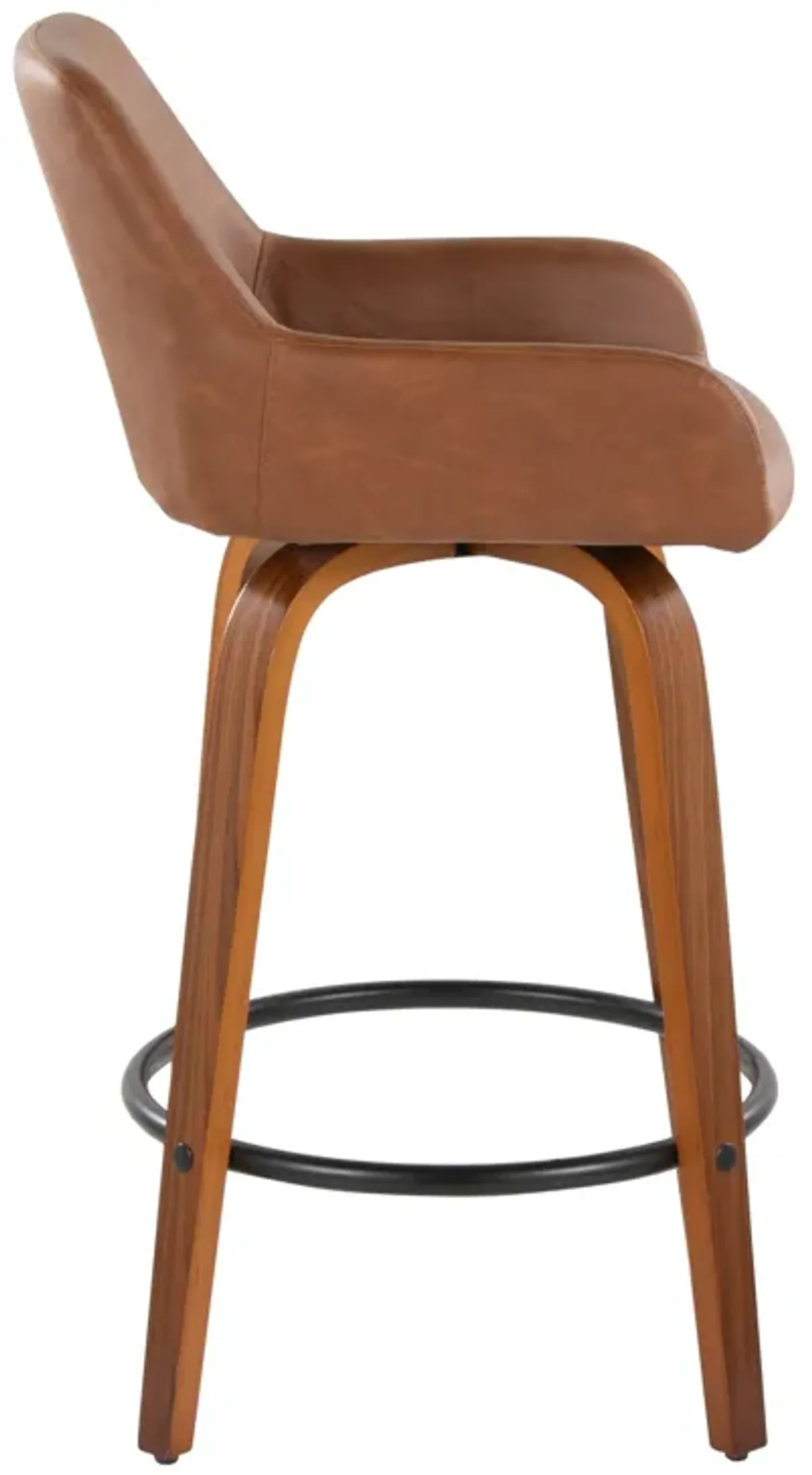 Daniella - Contemporary Fixed Height Counter Stool With Swivel With Round Footrest (Set of 2)