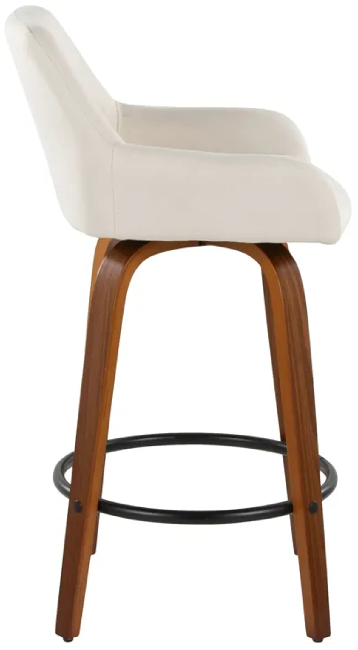 Daniella - Contemporary Fixed Height Counter Stool With Swivel With Round Footrest (Set of 2)