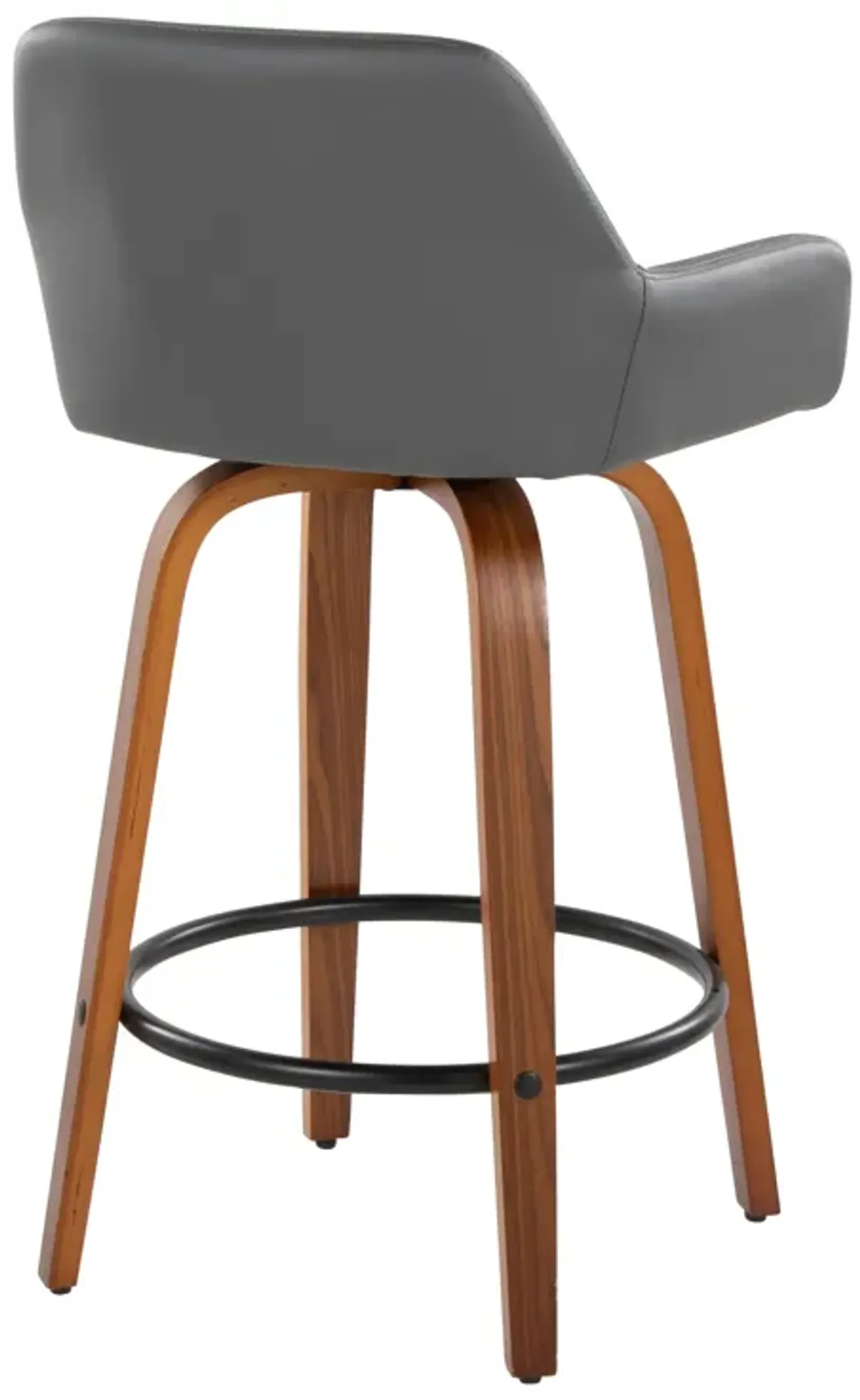 Daniella - Contemporary Fixed Height Counter Stool With Swivel With Round Footrest (Set of 2)