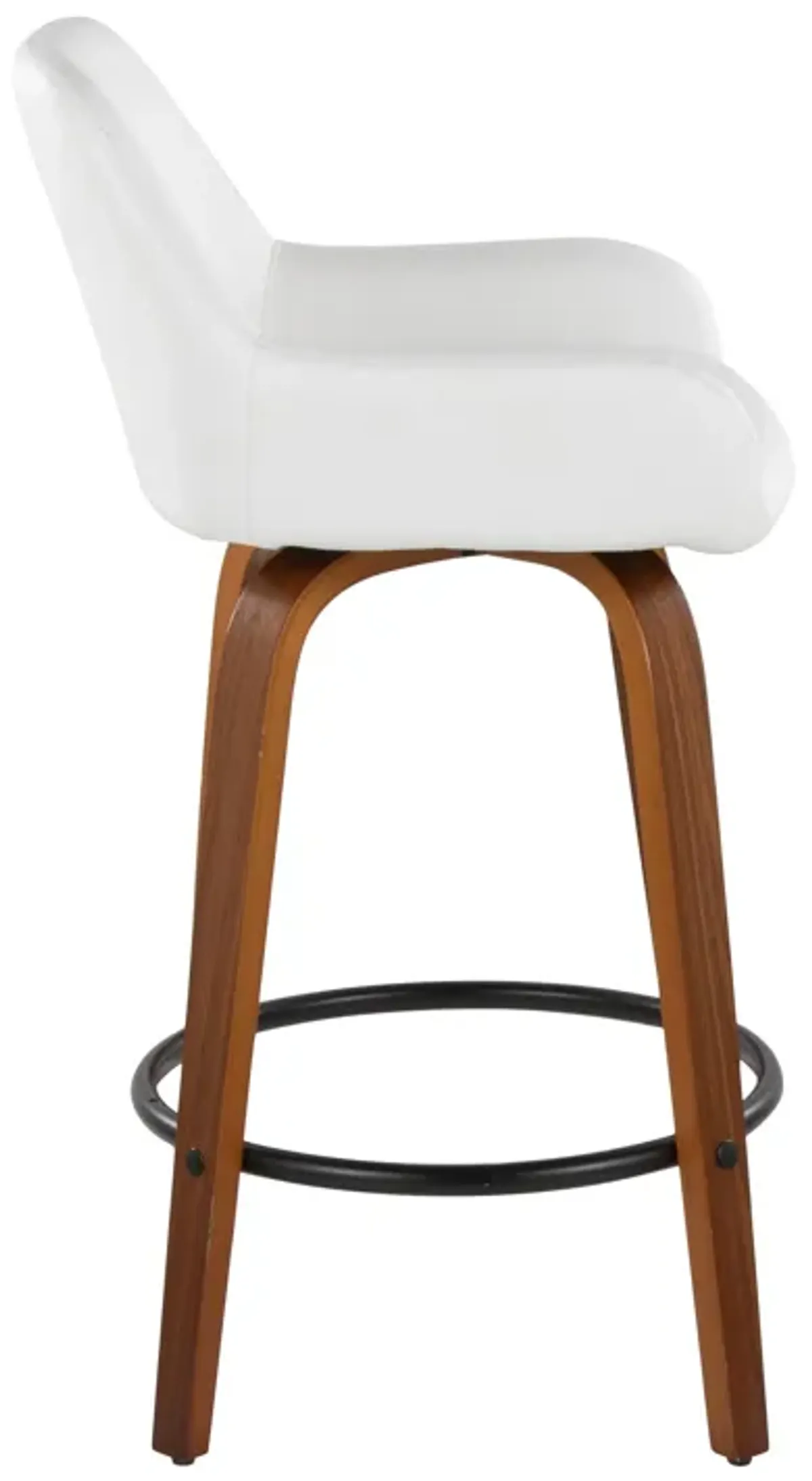 Daniella - Contemporary Fixed Height Counter Stool With Swivel With Round Footrest (Set of 2)