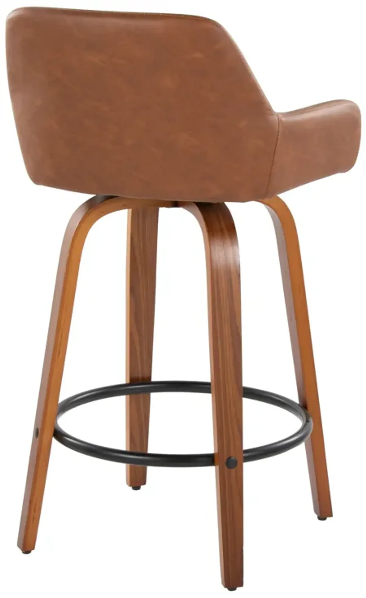 Daniella - Contemporary Fixed Height Counter Stool With Swivel With Round Footrest (Set of 2)