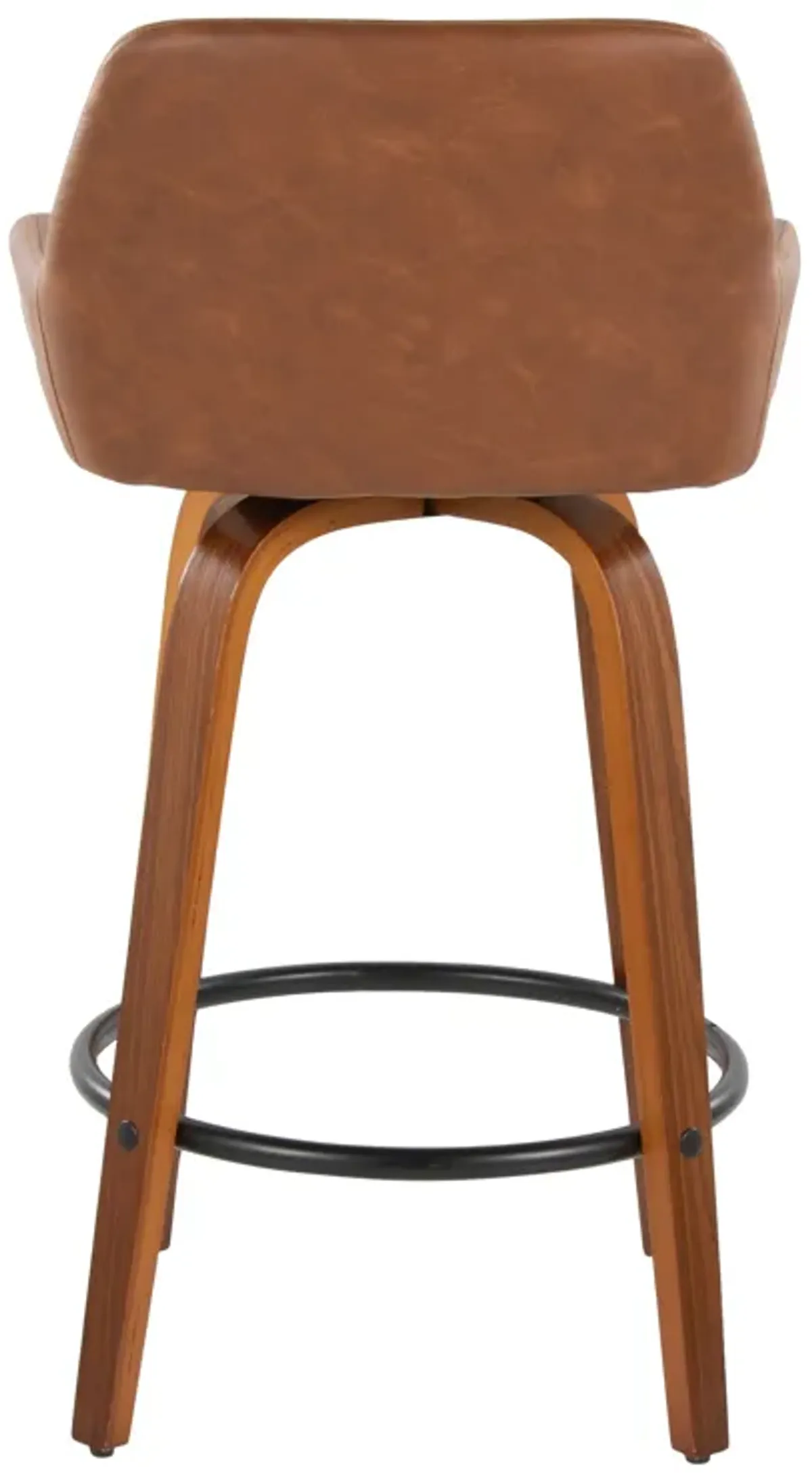 Daniella - Contemporary Fixed Height Counter Stool With Swivel With Round Footrest (Set of 2)