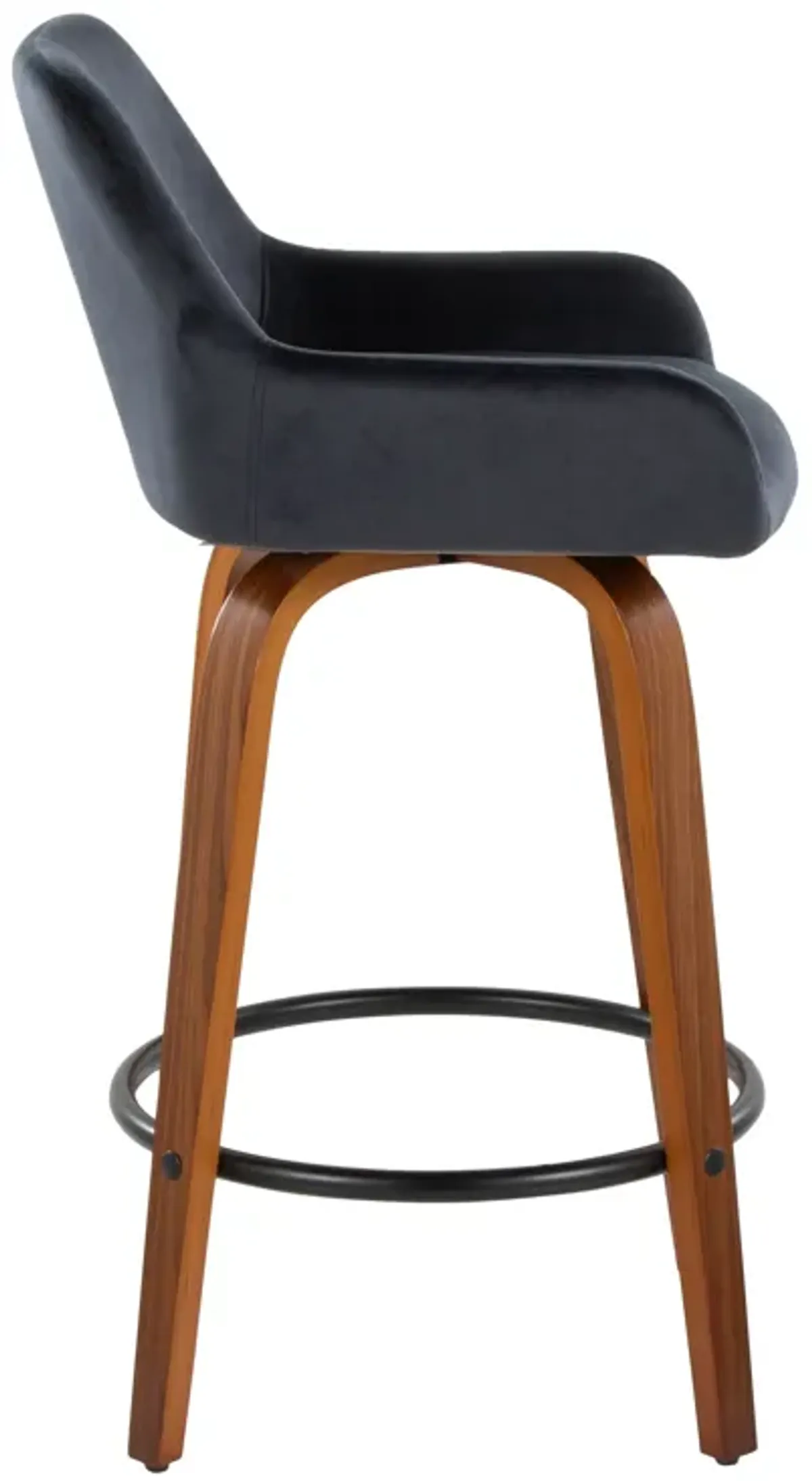 Daniella - Contemporary Fixed Height Counter Stool With Swivel With Round Footrest (Set of 2)