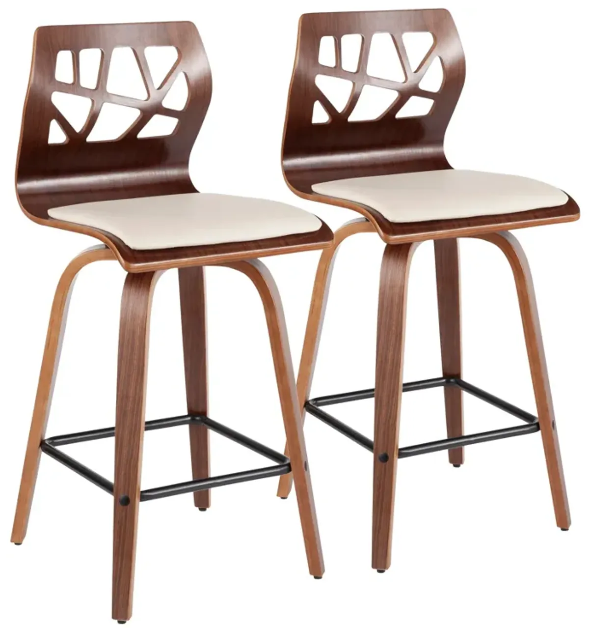 Folia - Mid Century Modern Counter Stool (Set of 2)