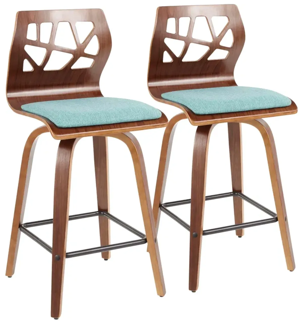 Folia - Mid Century Modern Counter Stool (Set of 2)