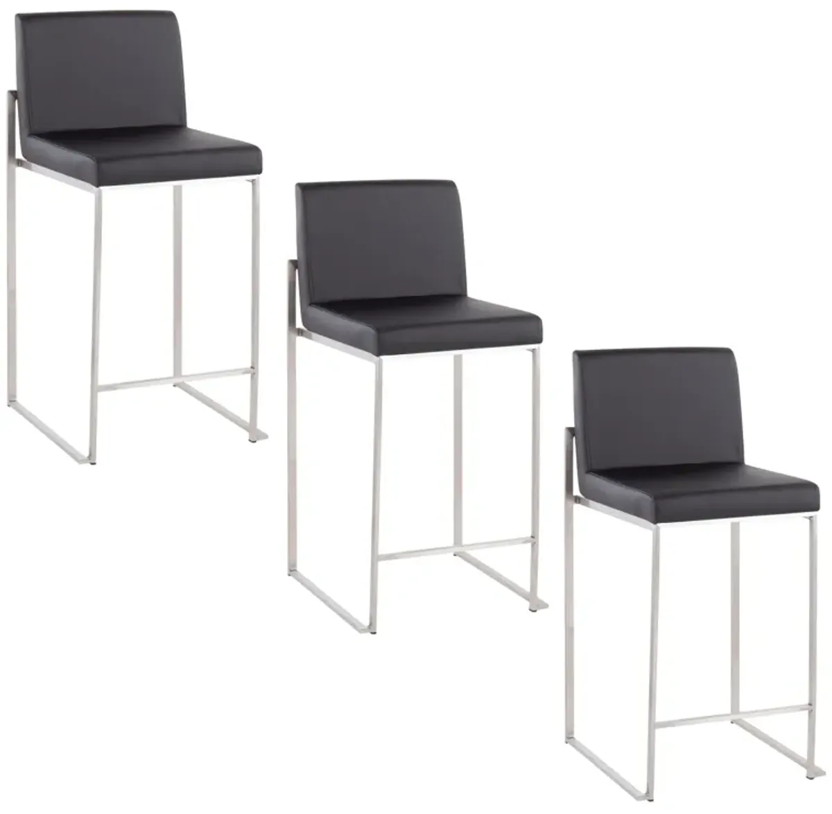 Fuji - Contemporary High Back Counter Stool, Functional Design