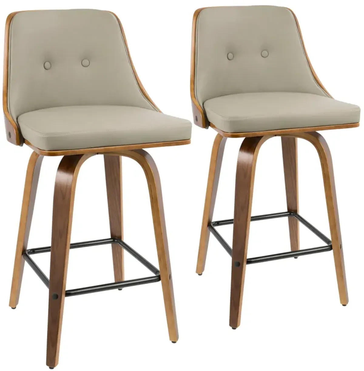 Gianna - Mid Century Modern Counter Stool (Set of 2)