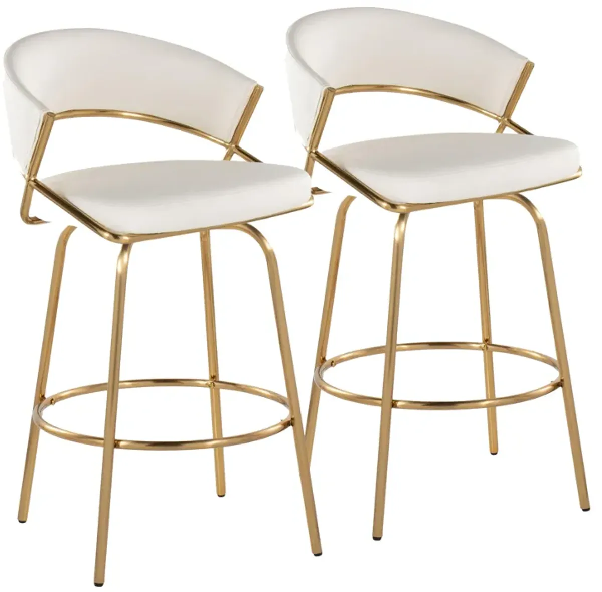 Jie - Glam Fixed Height Counter Stool (Set of 2)