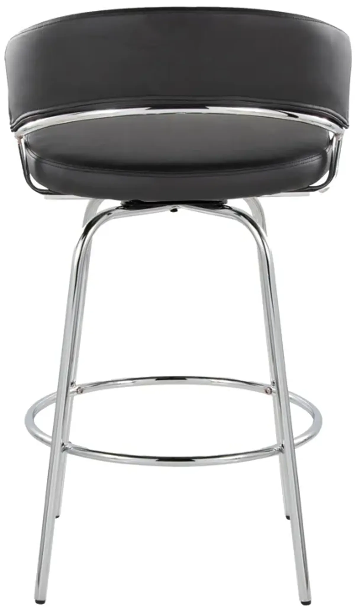 Jie - Fixed Height, Contemporary Counter Stool With Swivel Round Footrest (Set of 2)