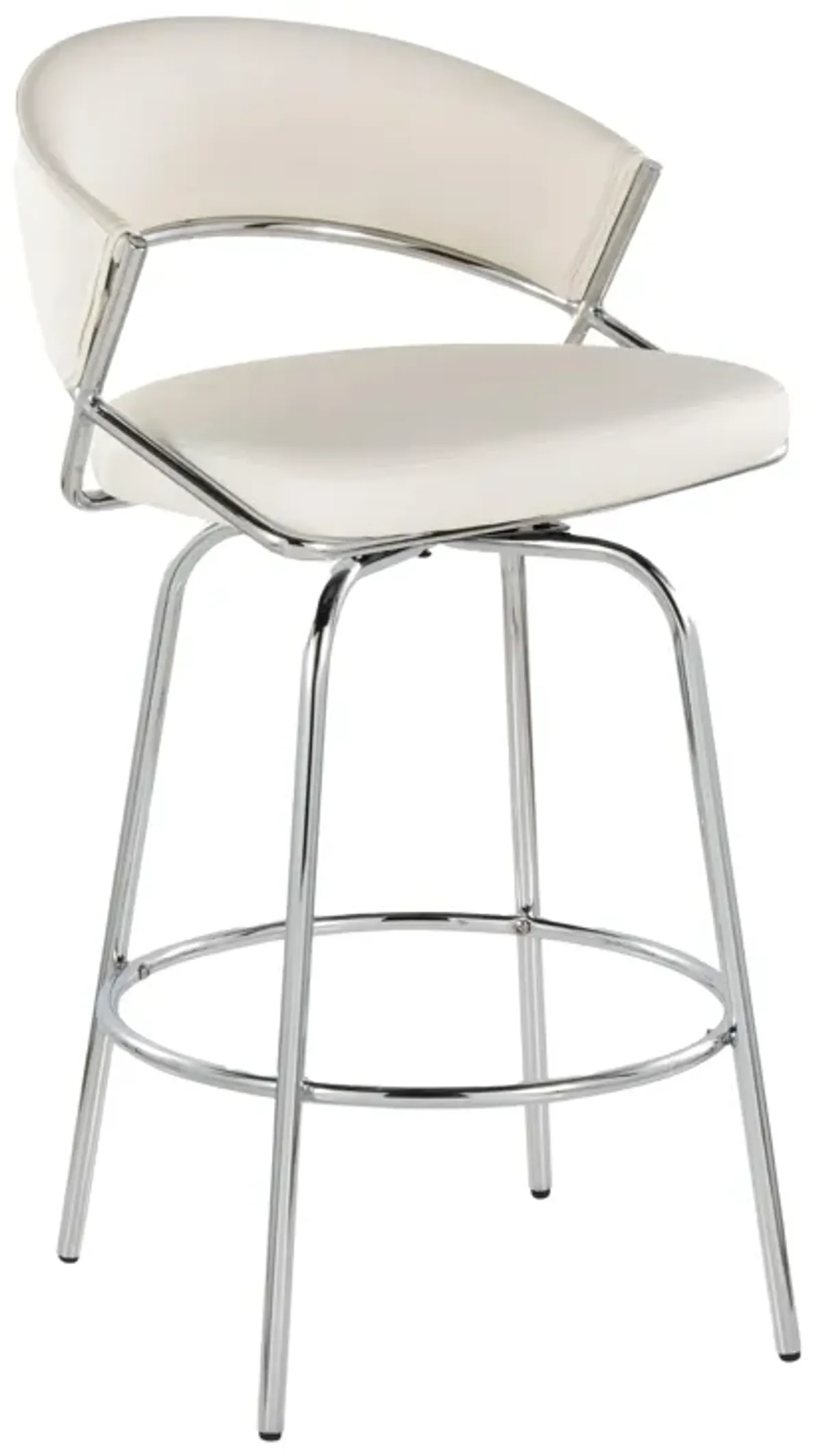 Jie - Fixed Height, Contemporary Counter Stool With Swivel Round Footrest (Set of 2)