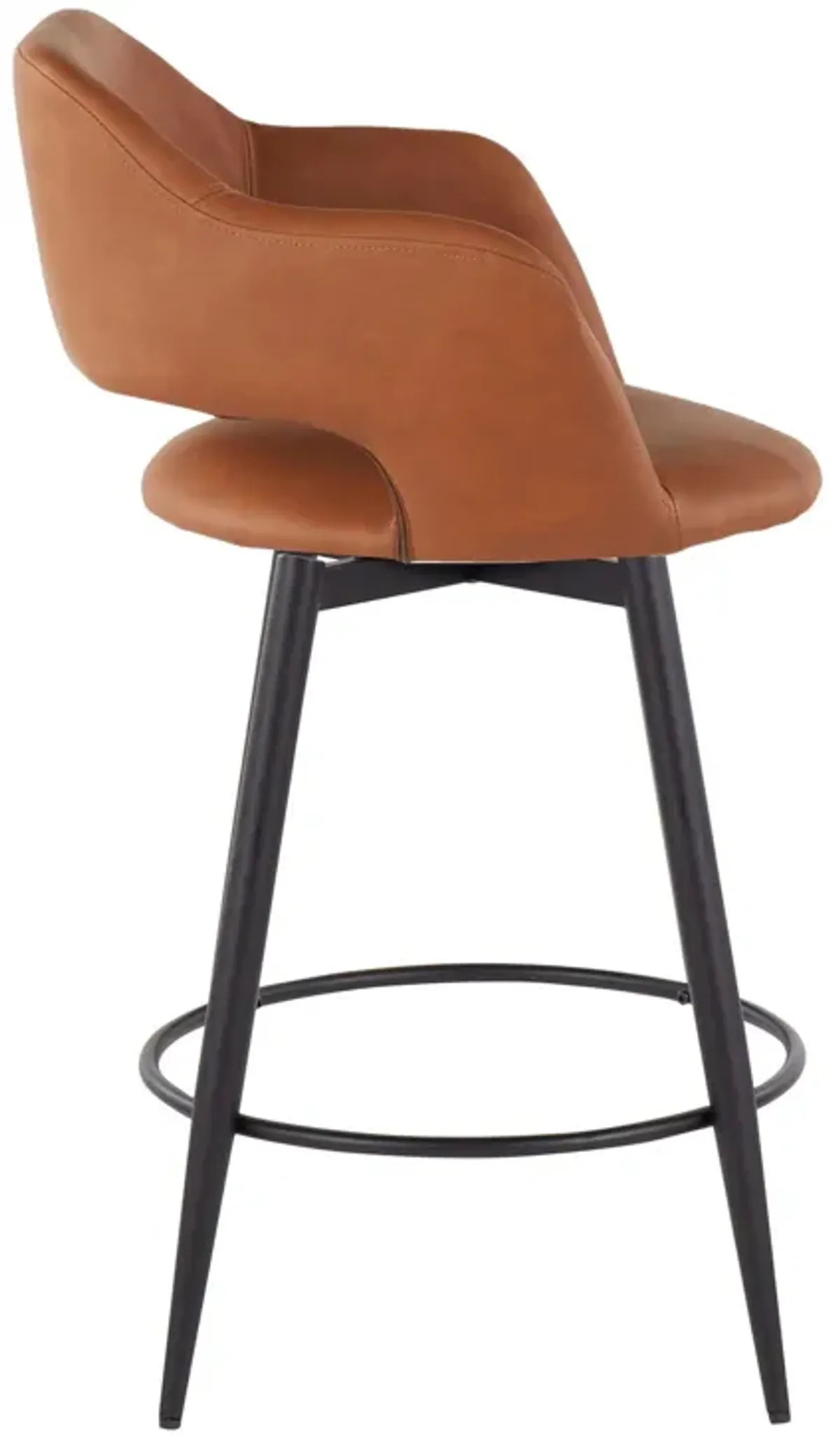 Margarite - Contemporary Fixed Height Counter Stool With Swivel With Round Footrest (Set of 2)