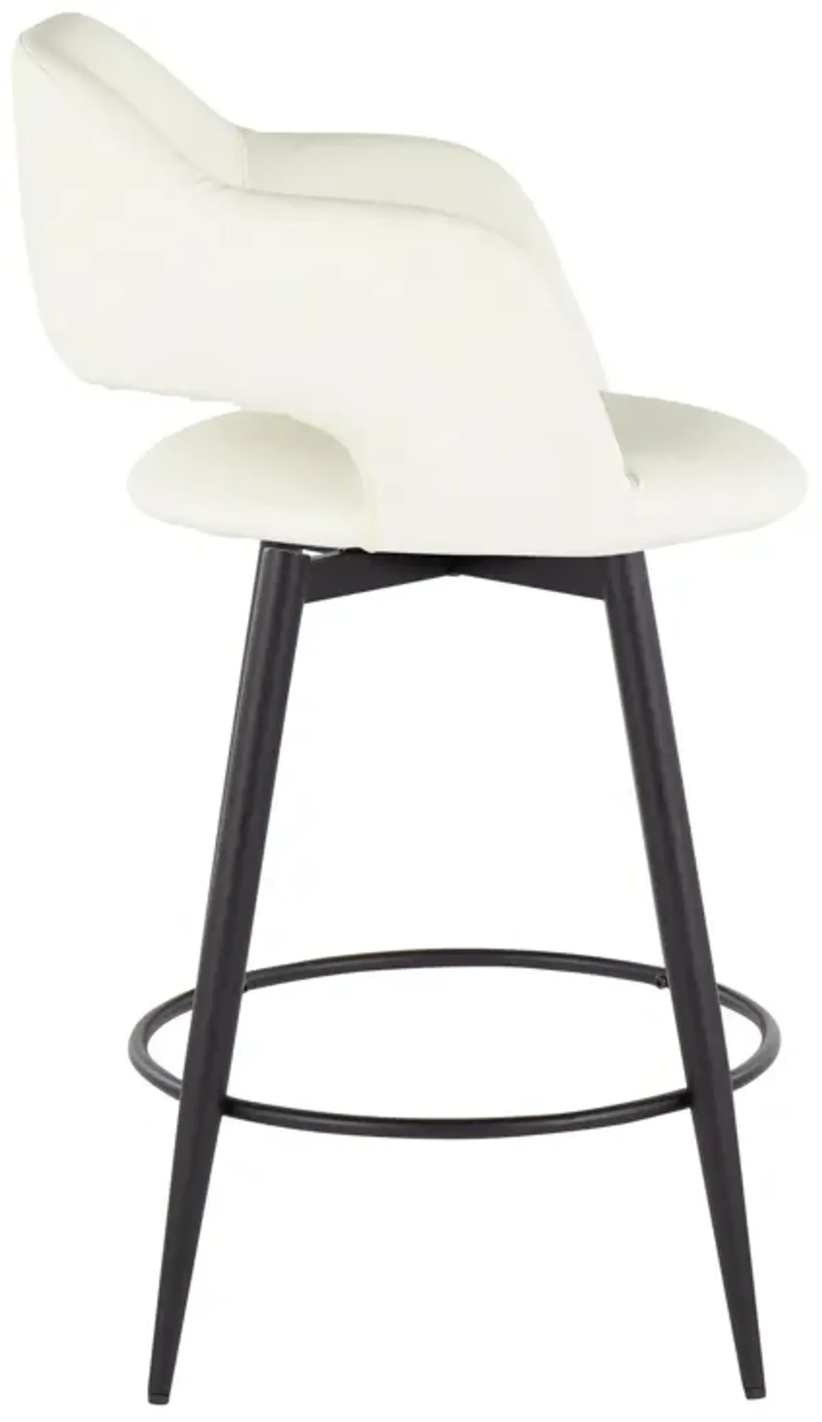 Margarite - Contemporary Fixed Height Counter Stool With Swivel With Round Footrest (Set of 2)