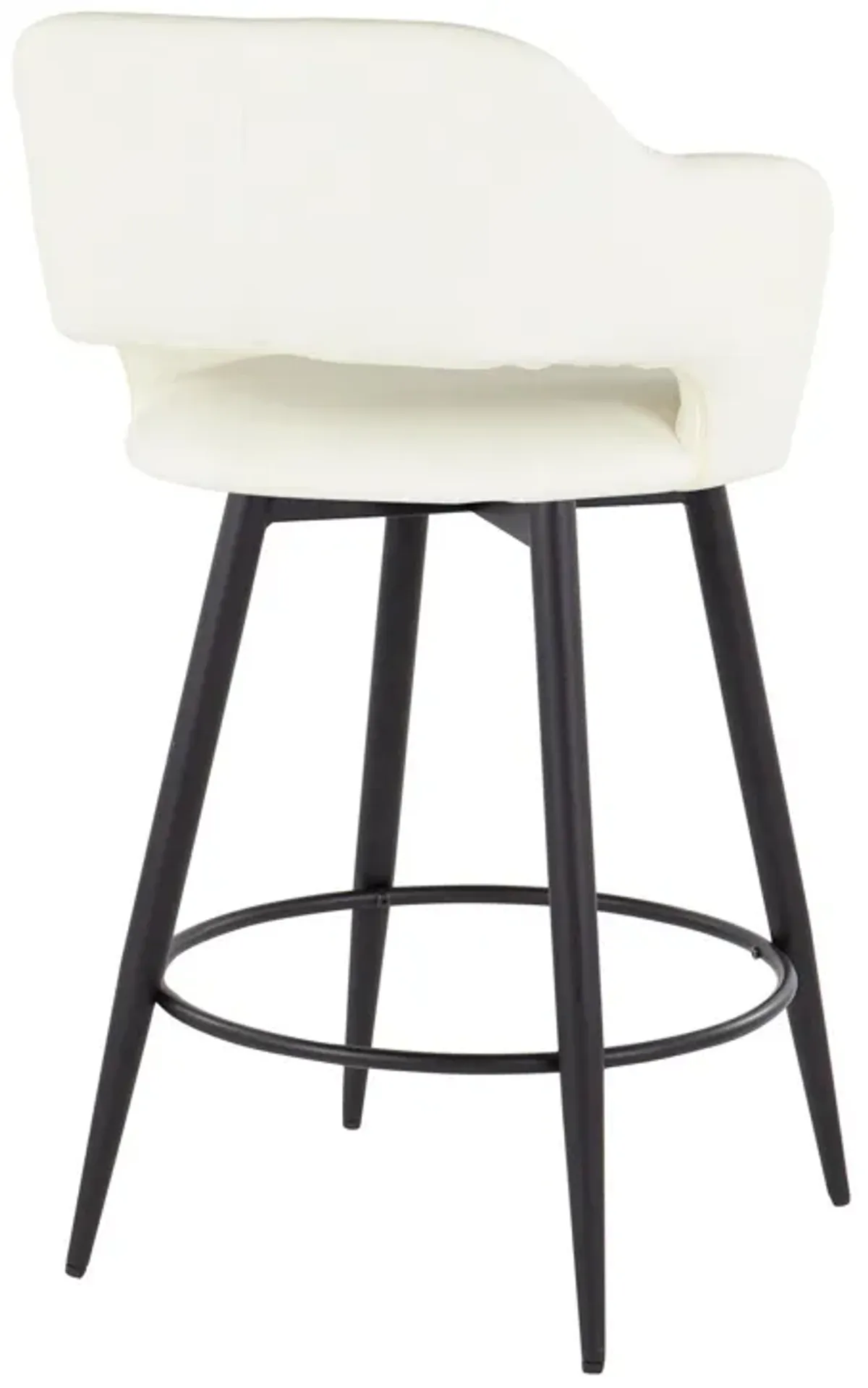 Margarite - Contemporary Fixed Height Counter Stool With Swivel With Round Footrest (Set of 2)