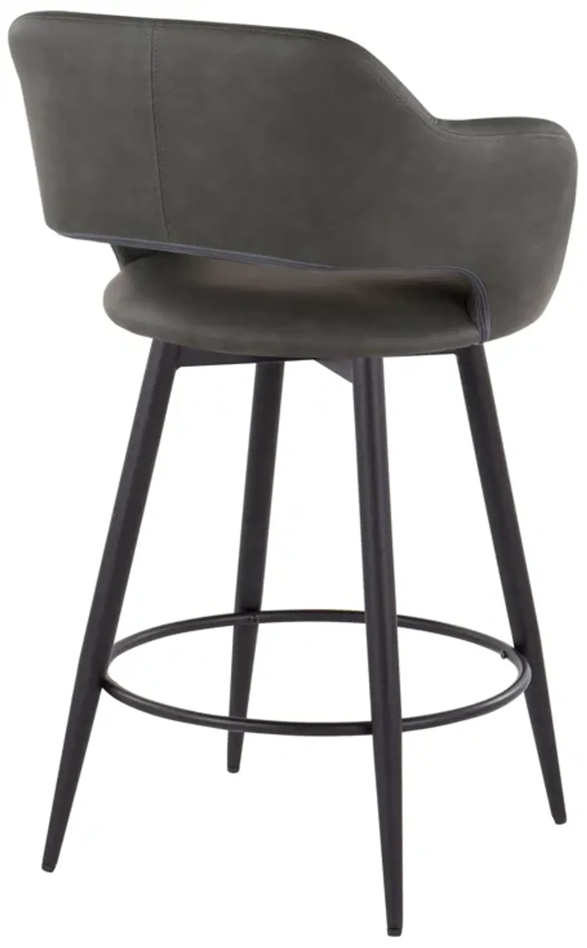 Margarite - Contemporary Fixed Height Counter Stool With Swivel With Round Footrest (Set of 2)