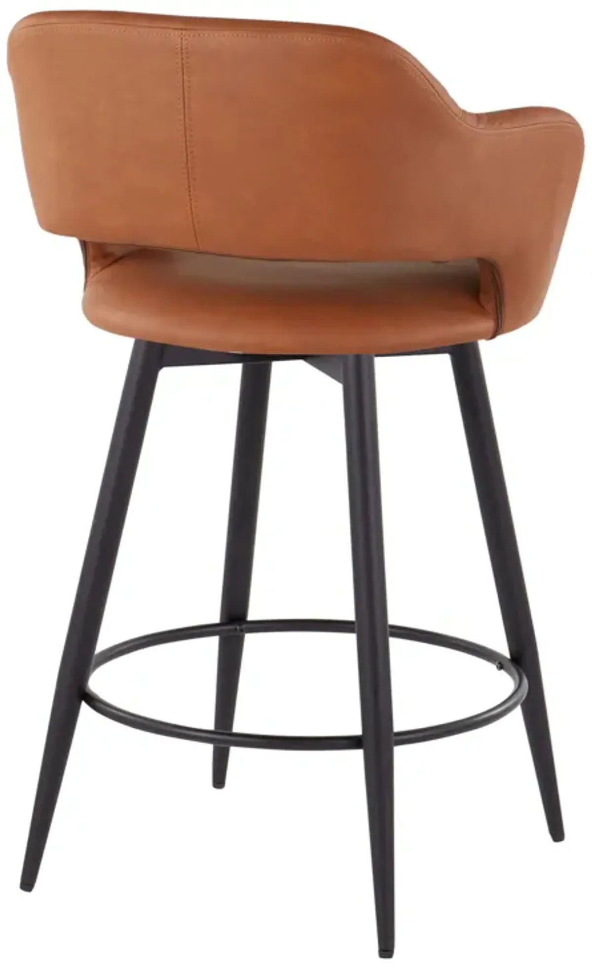 Margarite - Contemporary Fixed Height Counter Stool With Swivel With Round Footrest (Set of 2)