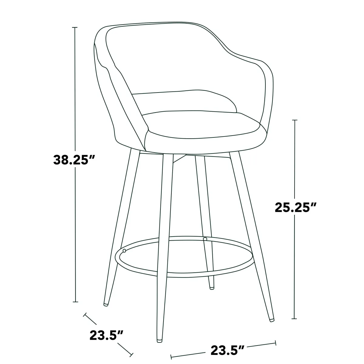 Margarite - Contemporary Fixed Height Counter Stool With Swivel With Round Footrest (Set of 2)