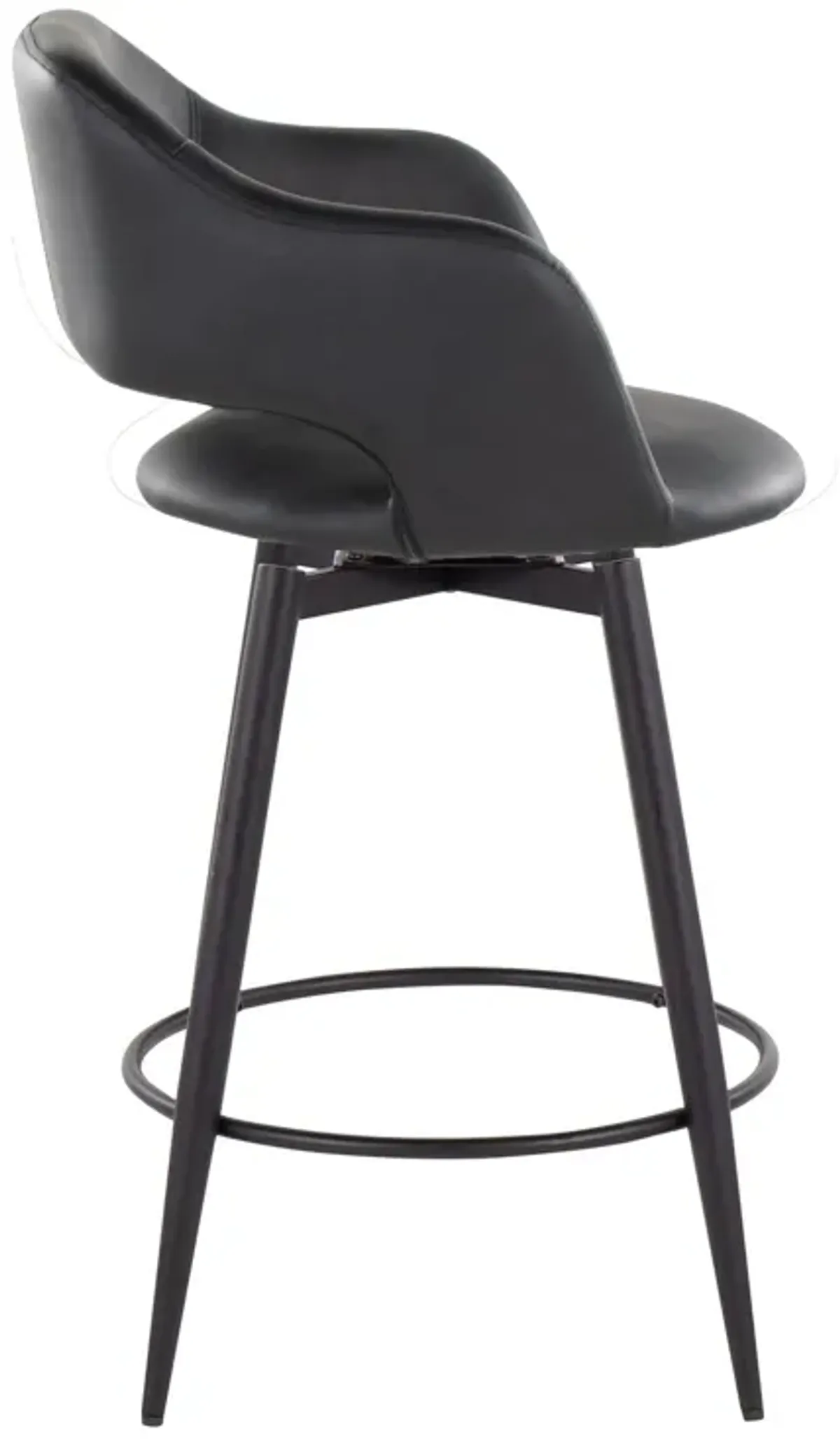 Margarite - Contemporary Fixed Height Counter Stool With Swivel With Round Footrest (Set of 2)