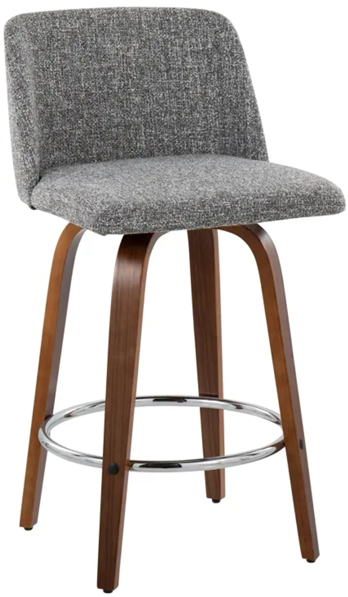 Toriano - Mid-Century Modern Fixed Height Counter Stool With Round Footrest (Set of 2)