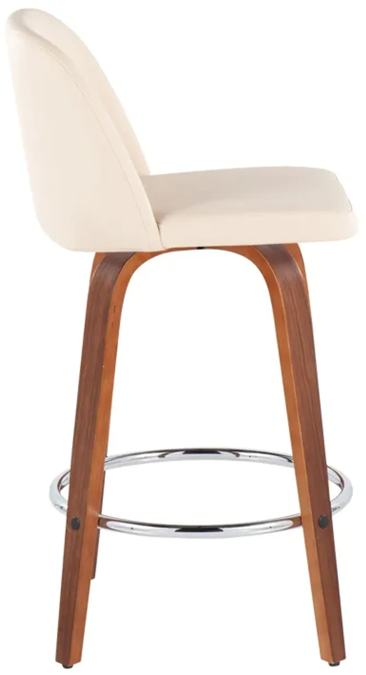 Toriano - Mid-Century Modern Fixed Height Counter Stool With Round Footrest (Set of 2)