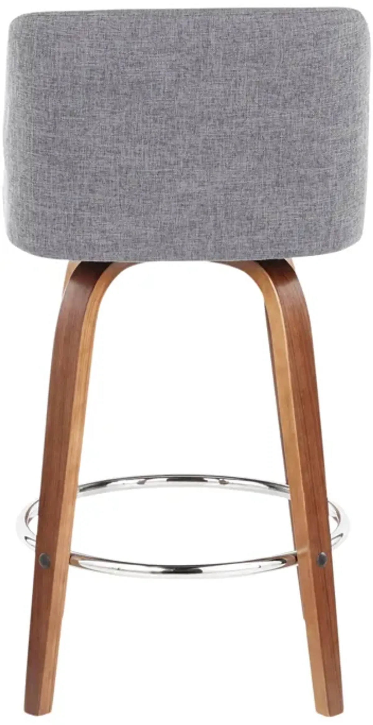 Toriano - Mid-Century Modern Fixed Height Counter Stool With Round Footrest (Set of 2)