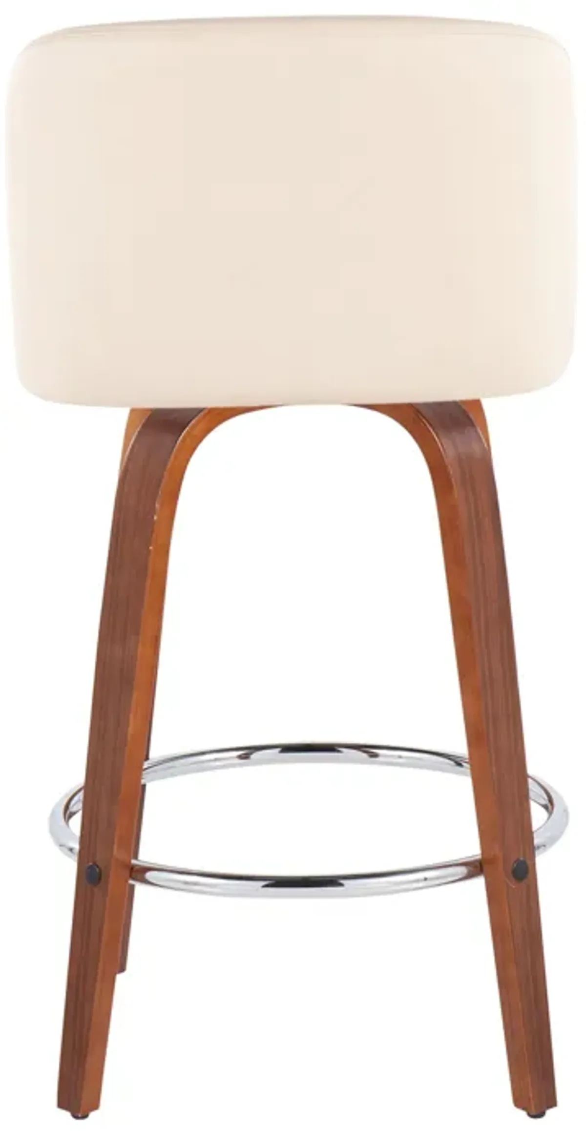 Toriano - Mid-Century Modern Fixed Height Counter Stool With Round Footrest (Set of 2)