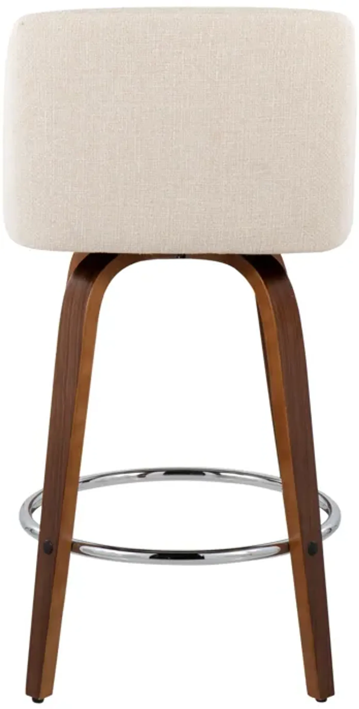 Toriano - Mid-Century Modern Fixed Height Counter Stool With Round Footrest (Set of 2)