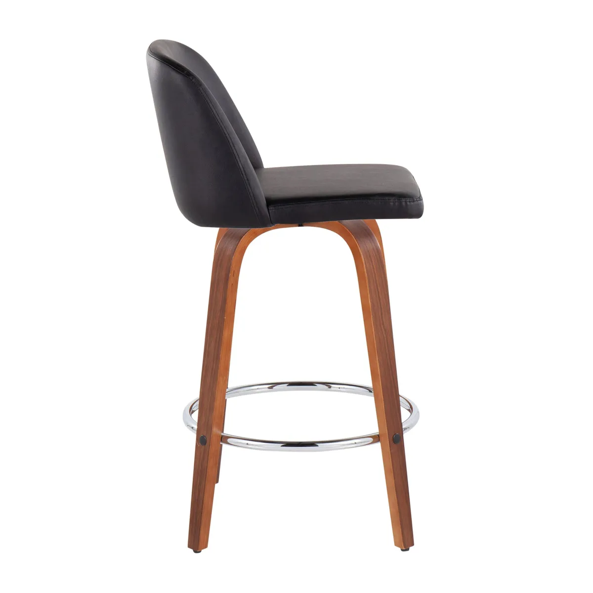 Toriano - Mid-Century Modern Fixed Height Counter Stool With Round Footrest (Set of 2)