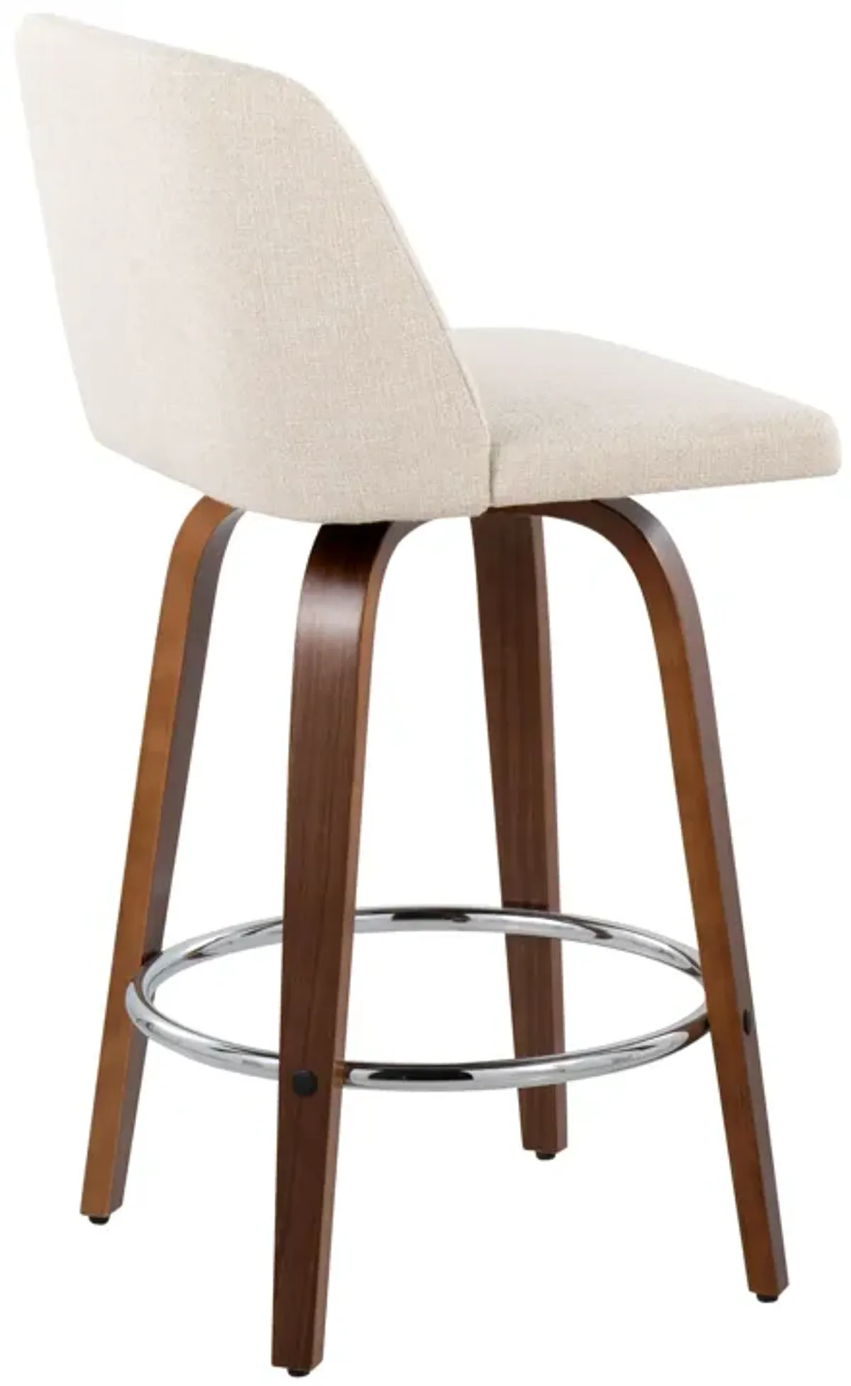 Toriano - Mid-Century Modern Fixed Height Counter Stool With Round Footrest (Set of 2)