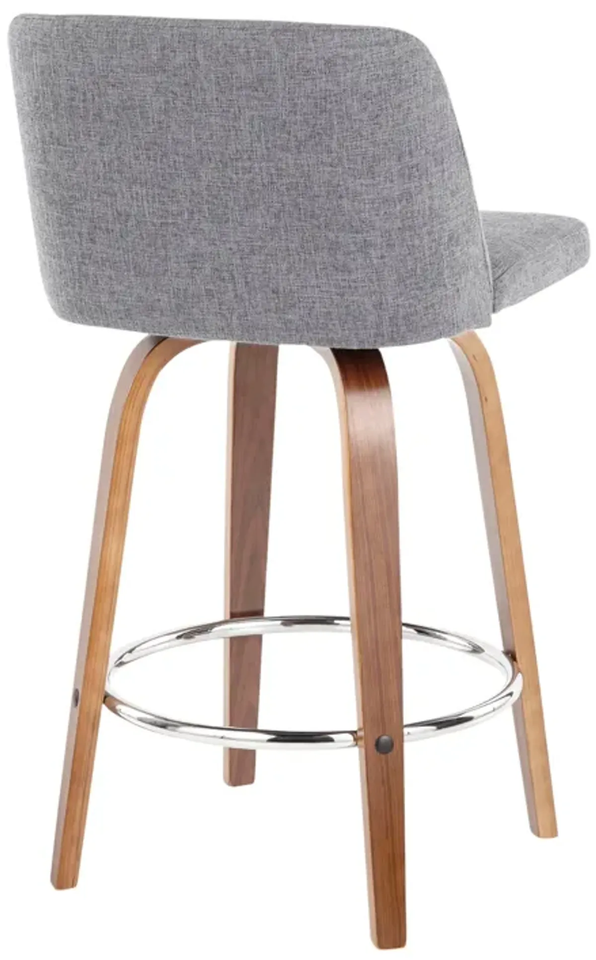 Toriano - Mid-Century Modern Fixed Height Counter Stool With Round Footrest (Set of 2)