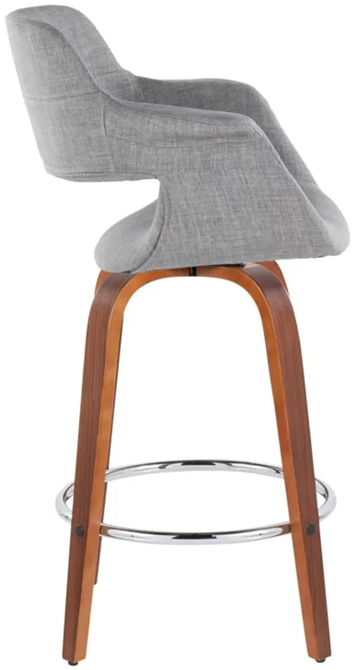 Vintage Flair - Mid-Century Modern Fixed Height Counter Stool With Swivel With Round Footrest (Set of 2)