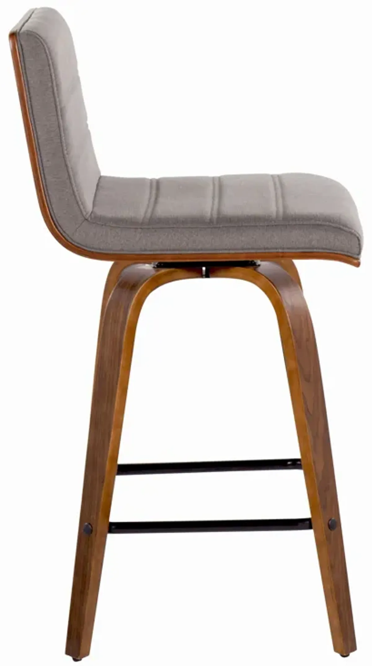 Vasari - Mid Century Modern Fixed Height Counter Stool, Swivel With Square Footrest (Set of 2)