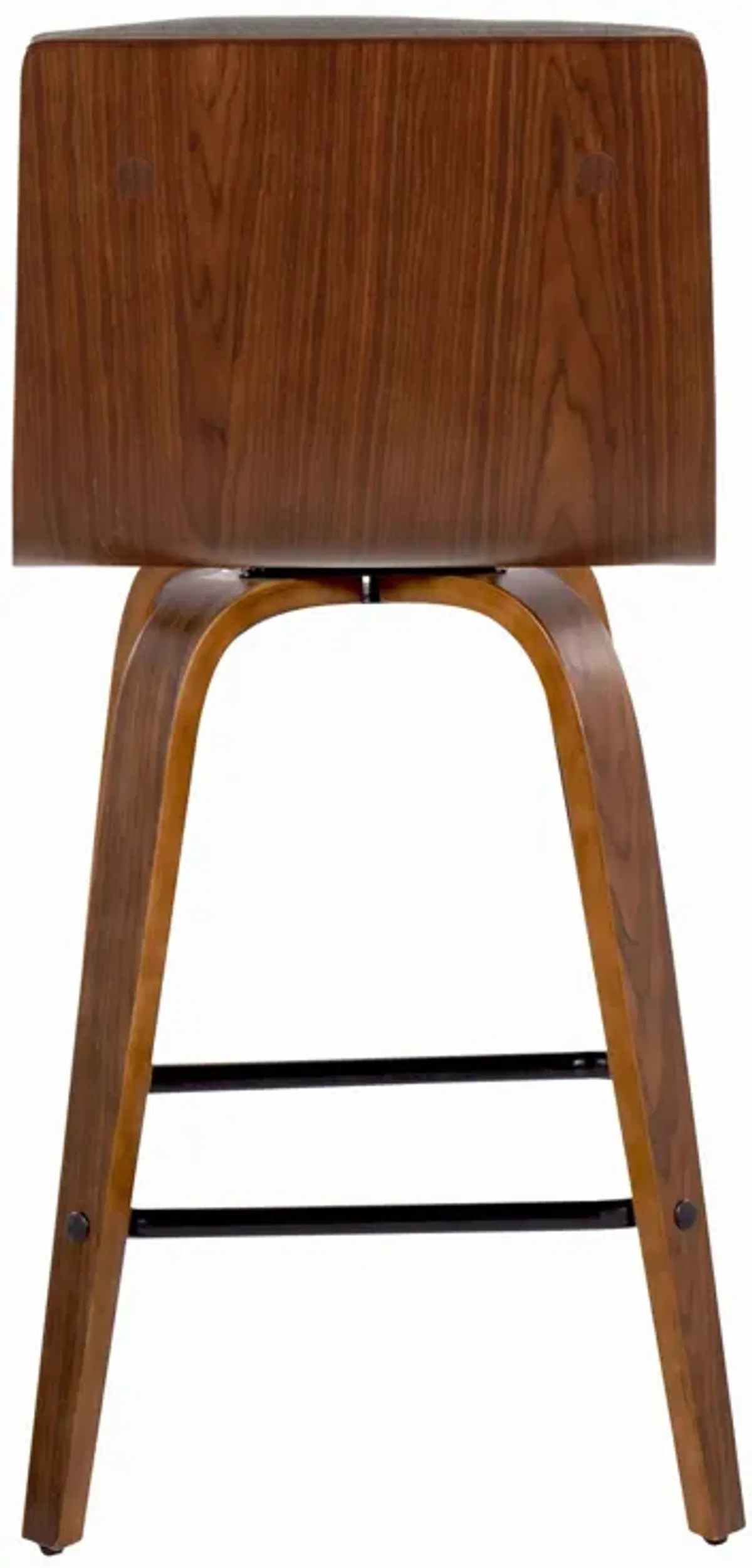 Vasari - Mid Century Modern Fixed Height Counter Stool, Swivel With Square Footrest (Set of 2)