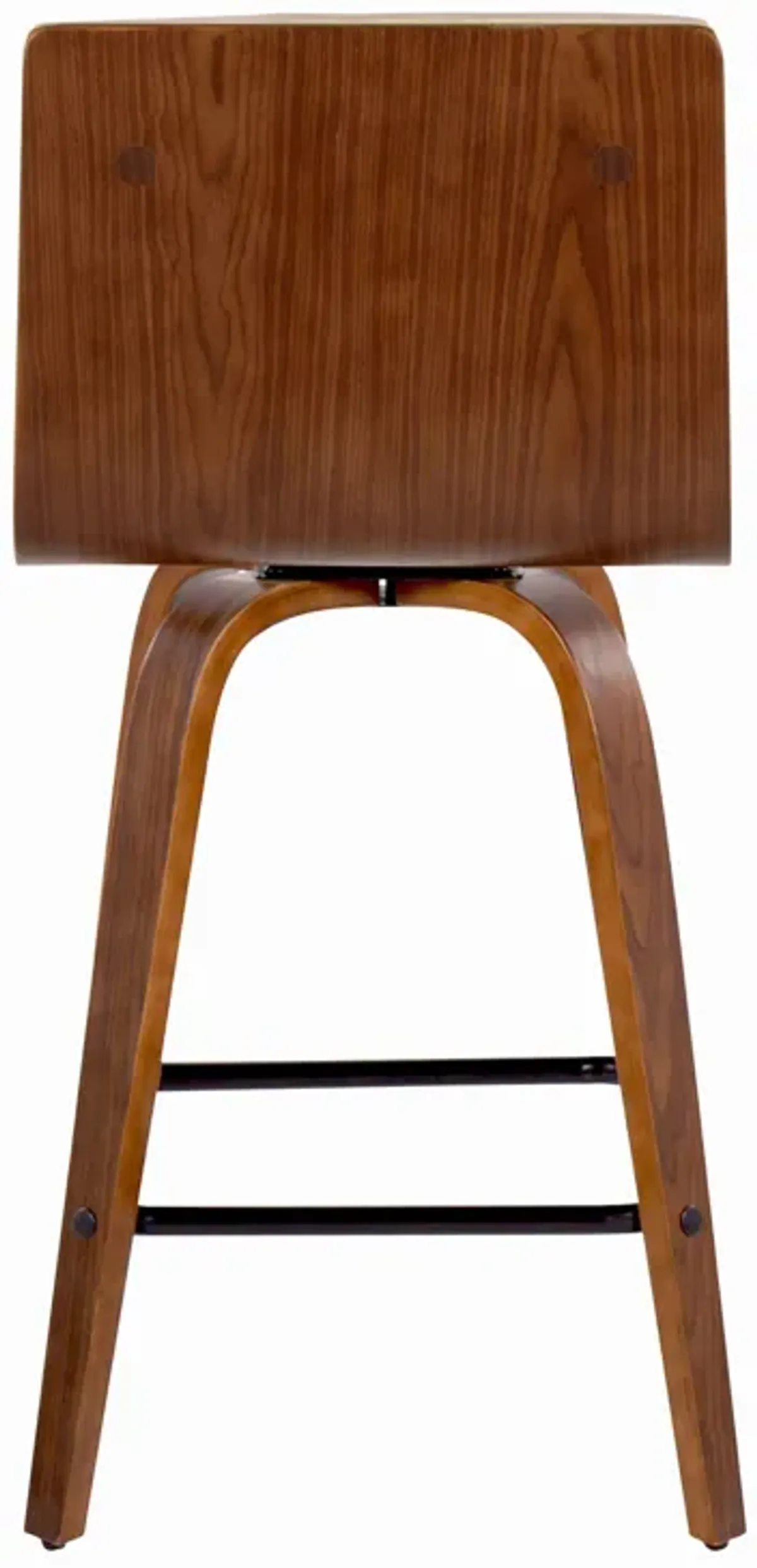 Vasari - Mid Century Modern Fixed Height Counter Stool, Swivel With Square Footrest (Set of 2)