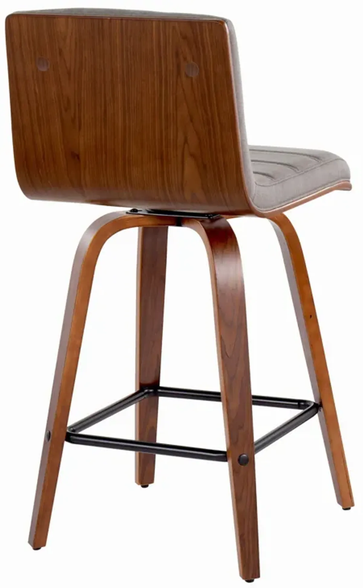 Vasari - Mid Century Modern Fixed Height Counter Stool, Swivel With Square Footrest (Set of 2)