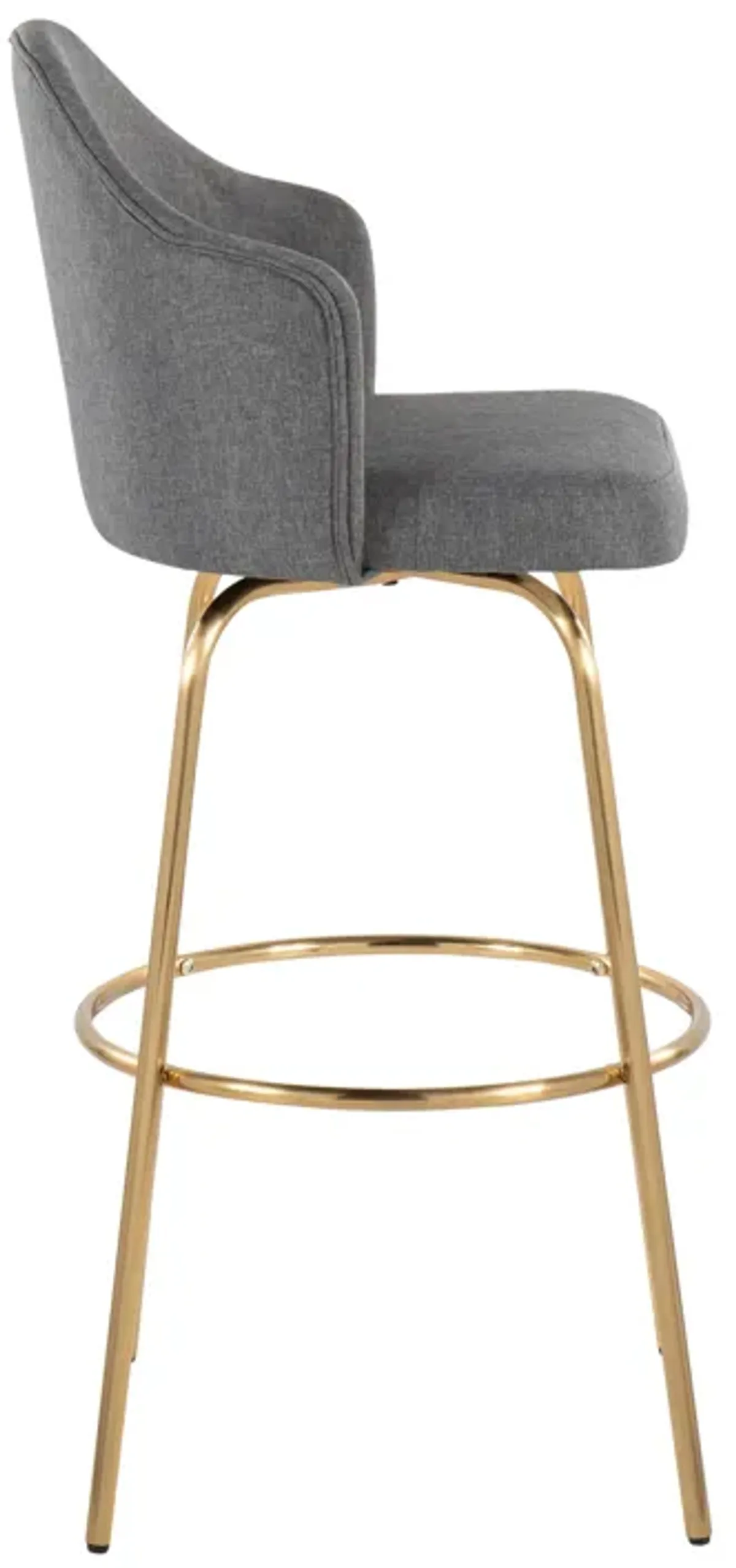 Ahoy - Contemporary Fixed Height Bar Stool & Round Footrest (Set of 2)