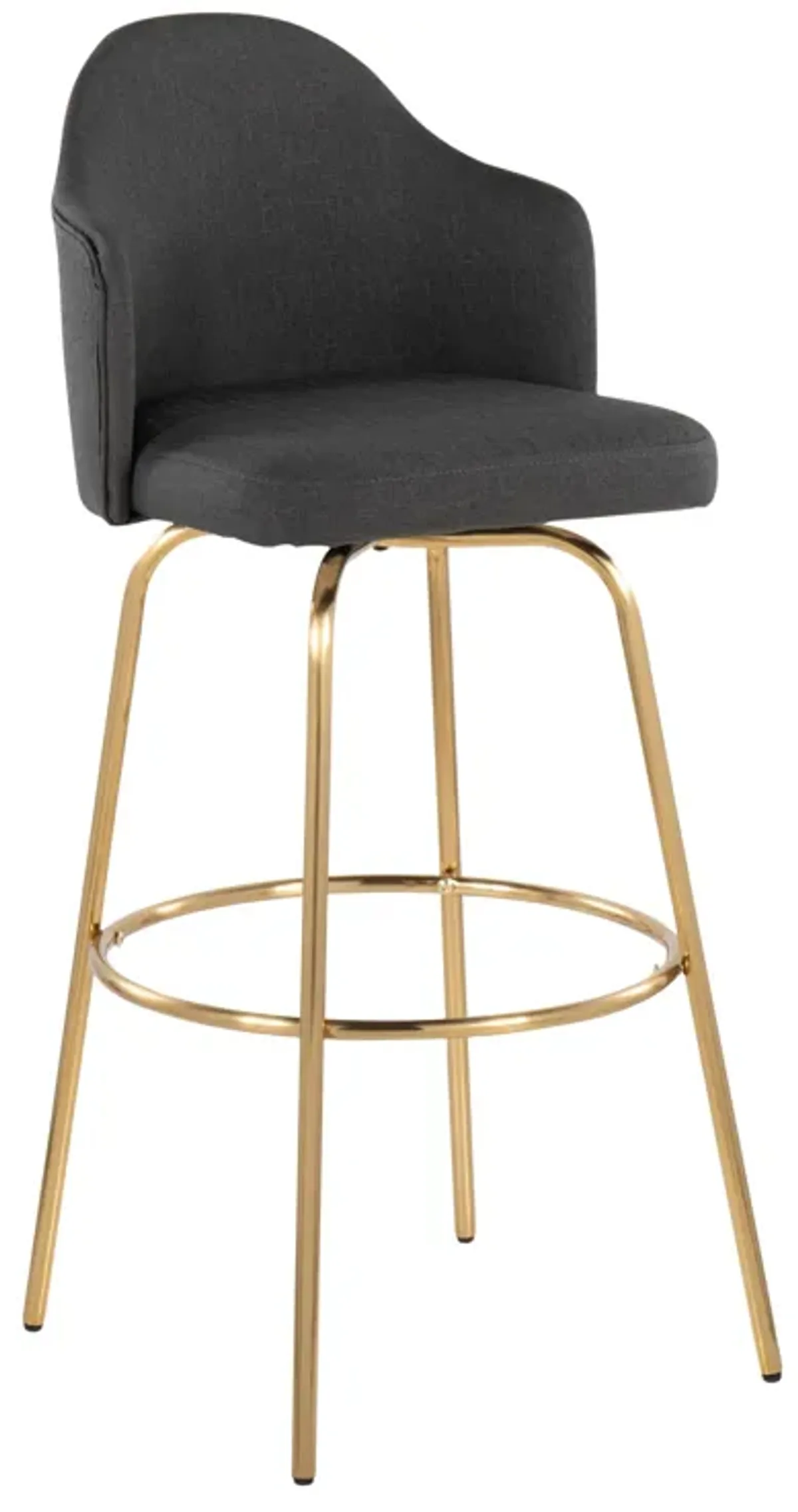 Ahoy - Contemporary Fixed Height Bar Stool & Round Footrest (Set of 2)