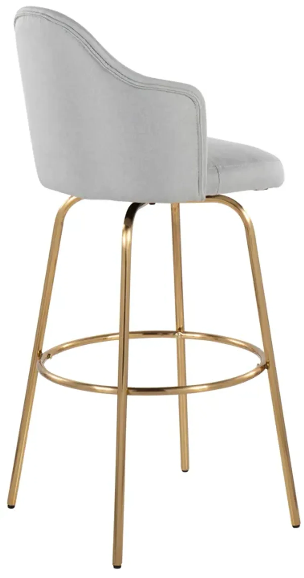 Ahoy - Contemporary Fixed Height Bar Stool & Round Footrest (Set of 2)