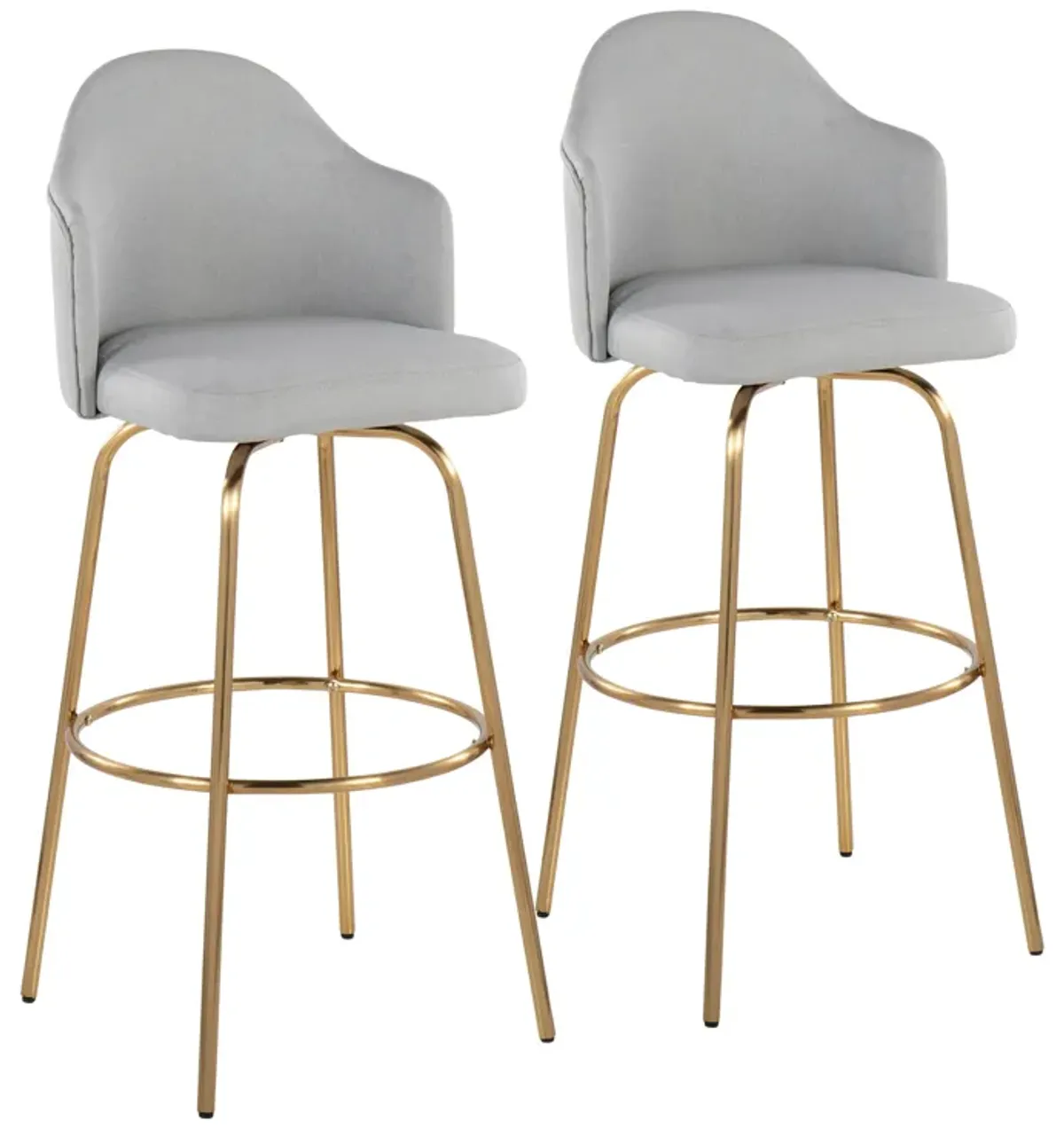 Ahoy - Contemporary Fixed Height Bar Stool & Round Footrest (Set of 2)