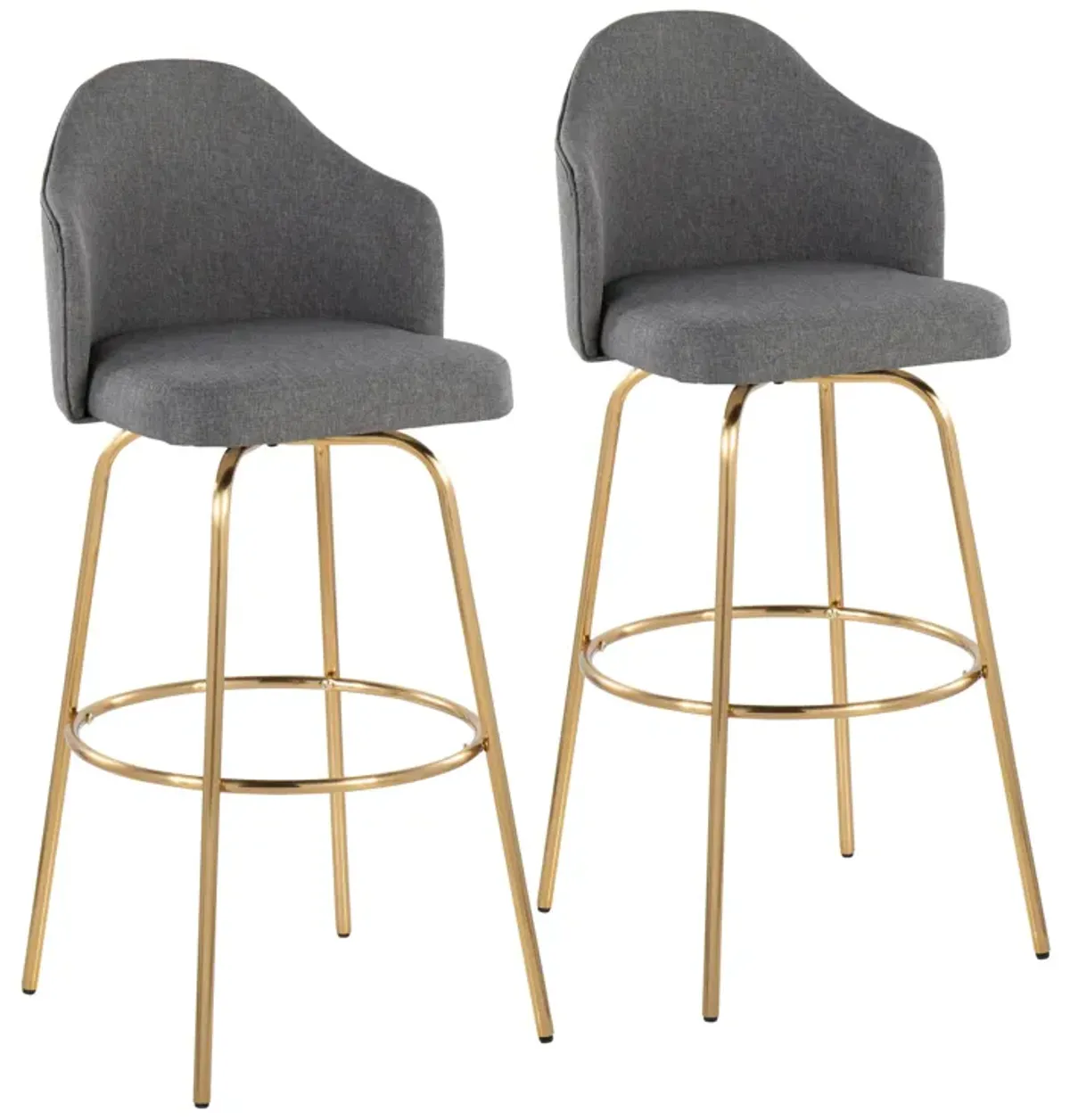 Ahoy - Contemporary Fixed Height Bar Stool & Round Footrest (Set of 2)