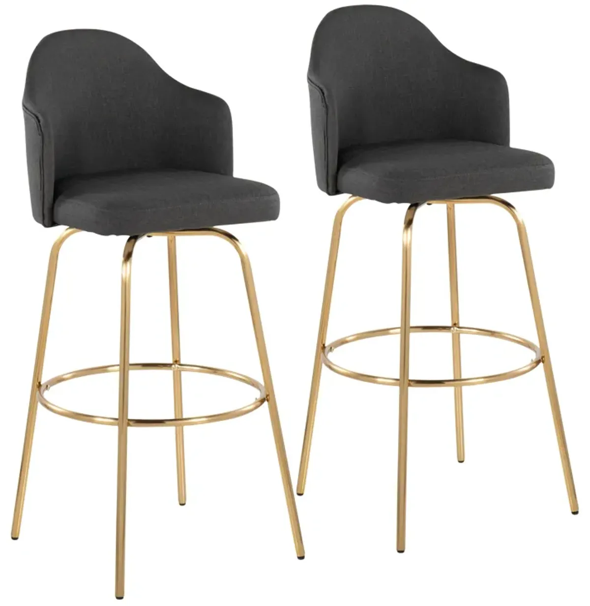 Ahoy - Contemporary Fixed Height Bar Stool & Round Footrest (Set of 2)